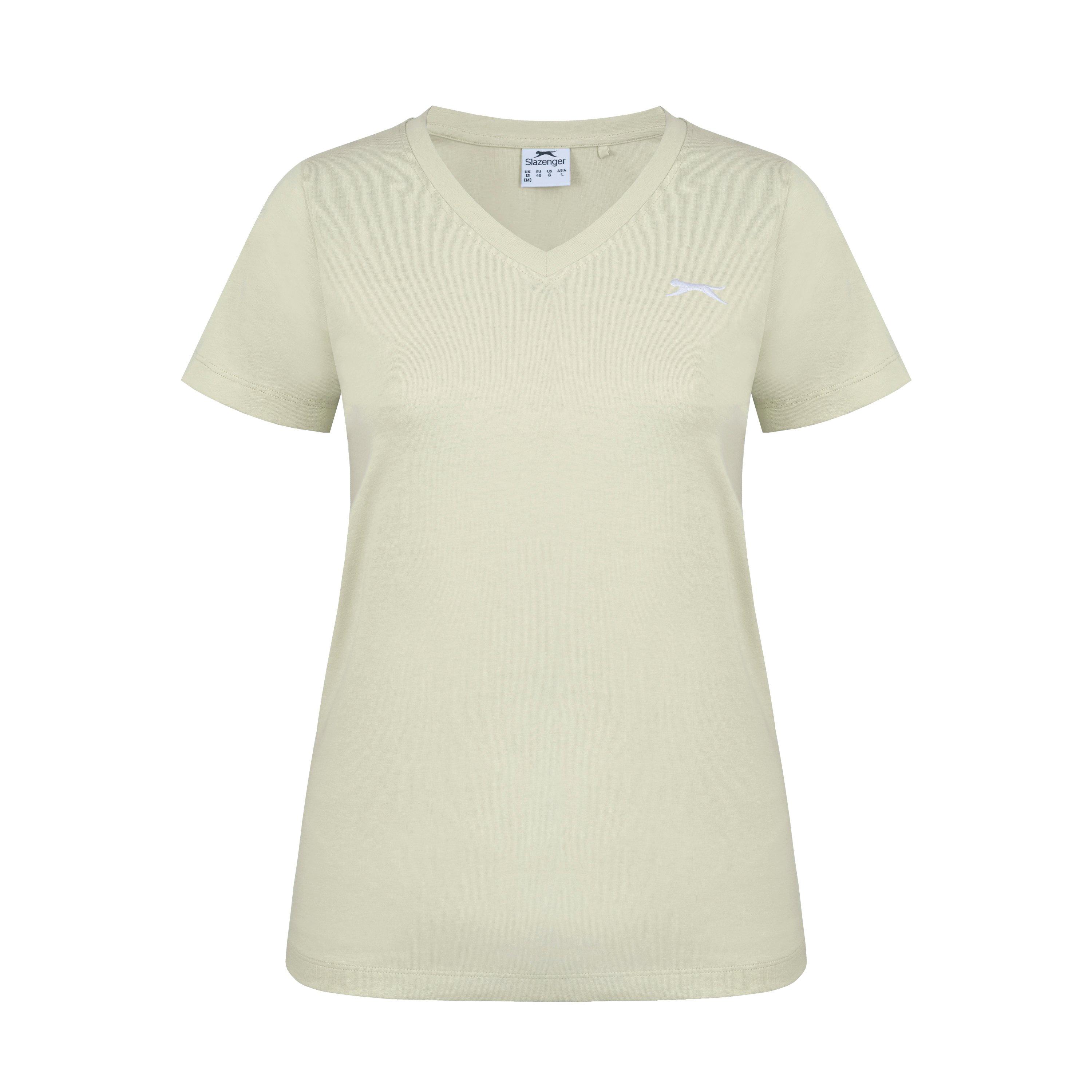 Slazenger Women's V Neck Tee Shirt - Pastel Yellow - 8 (36)