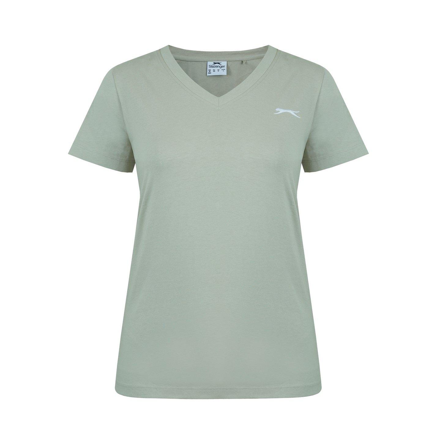Slazenger Women's V Neck Tee Shirt - Moss Green - 10 (38)