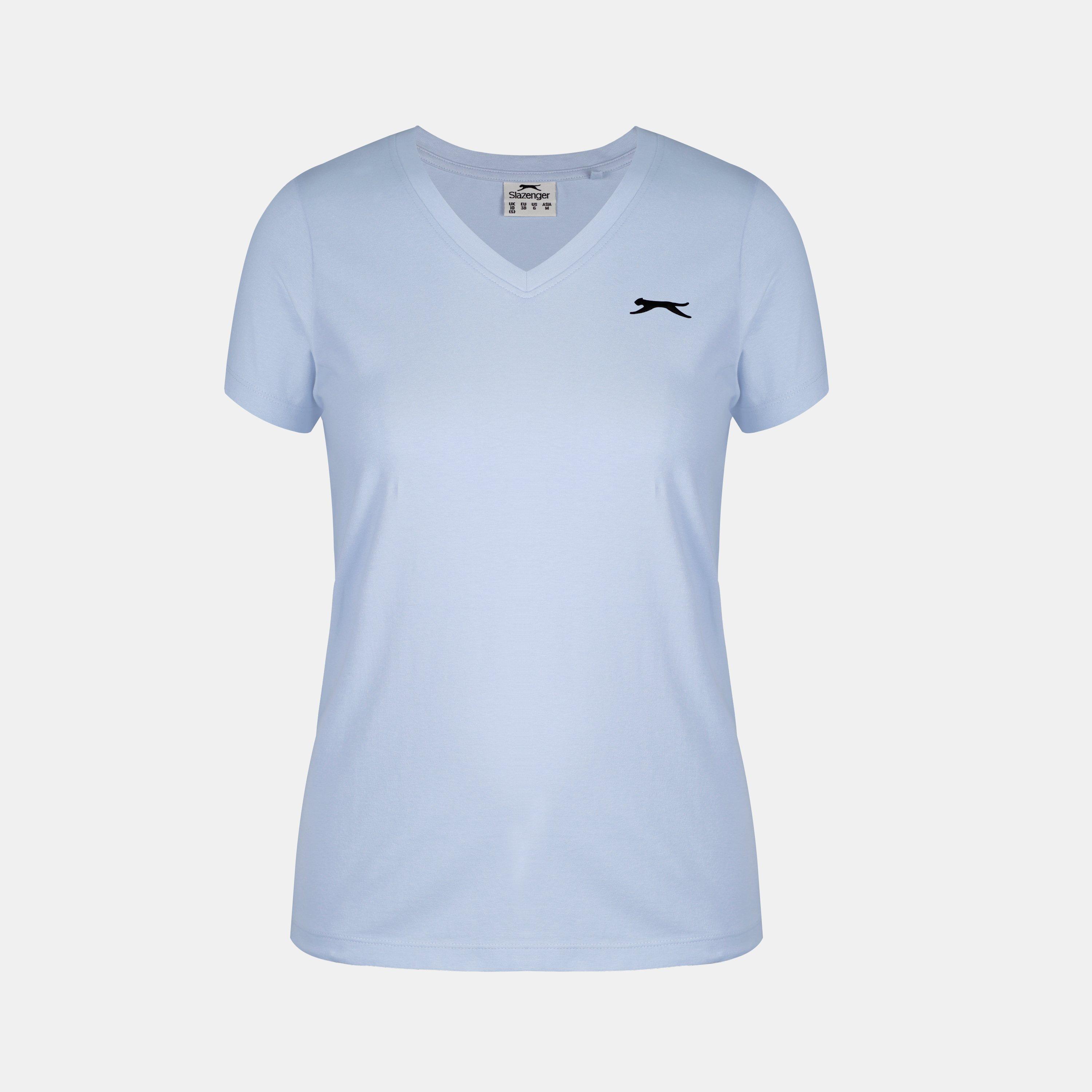Slazenger Women's V Neck Tee Shirt - Light Blue - 18 (46)