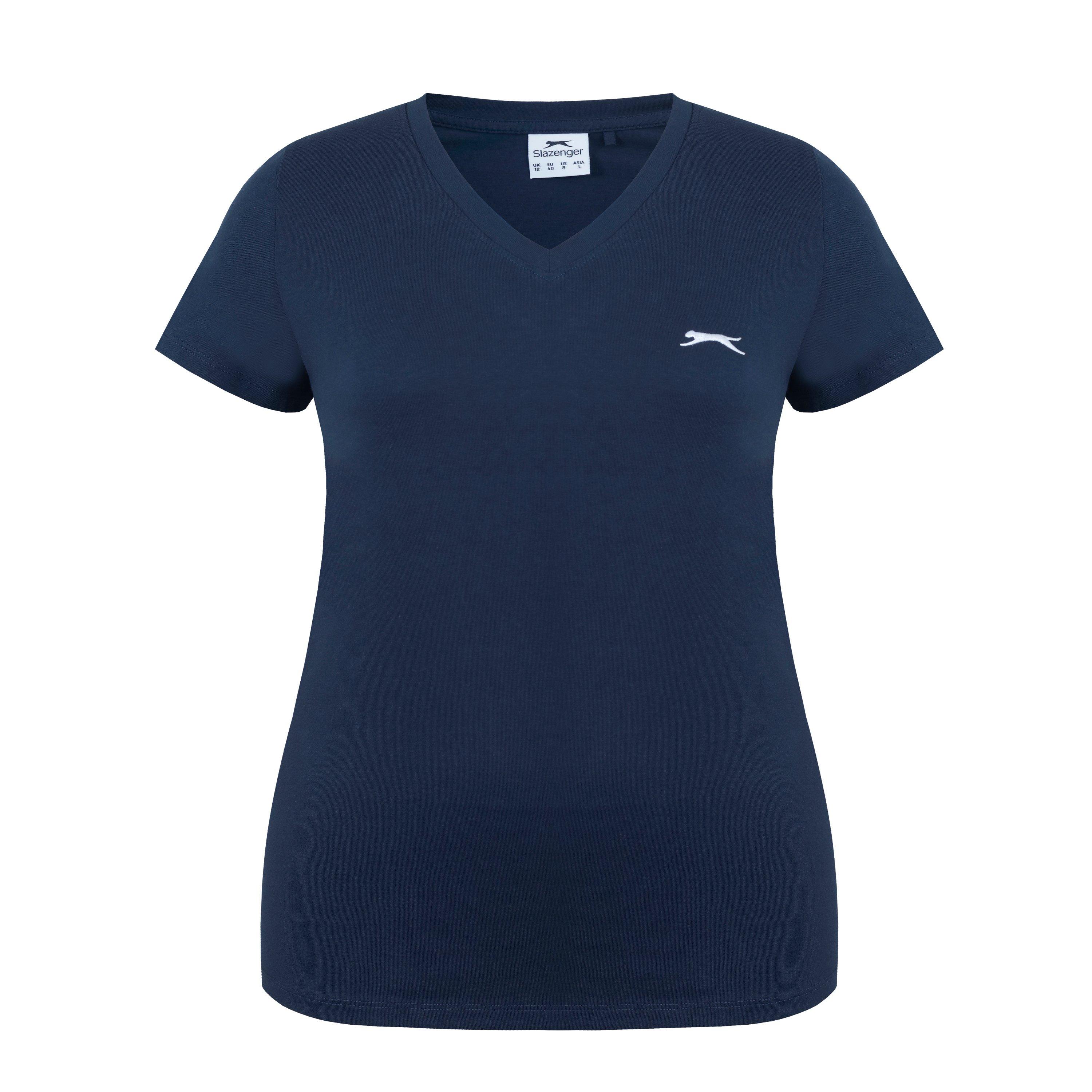 Slazenger Women's V Neck Tee Shirt - Navy - 16 (44)