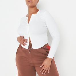 Missguided Plus Size Zip Through Rib Top