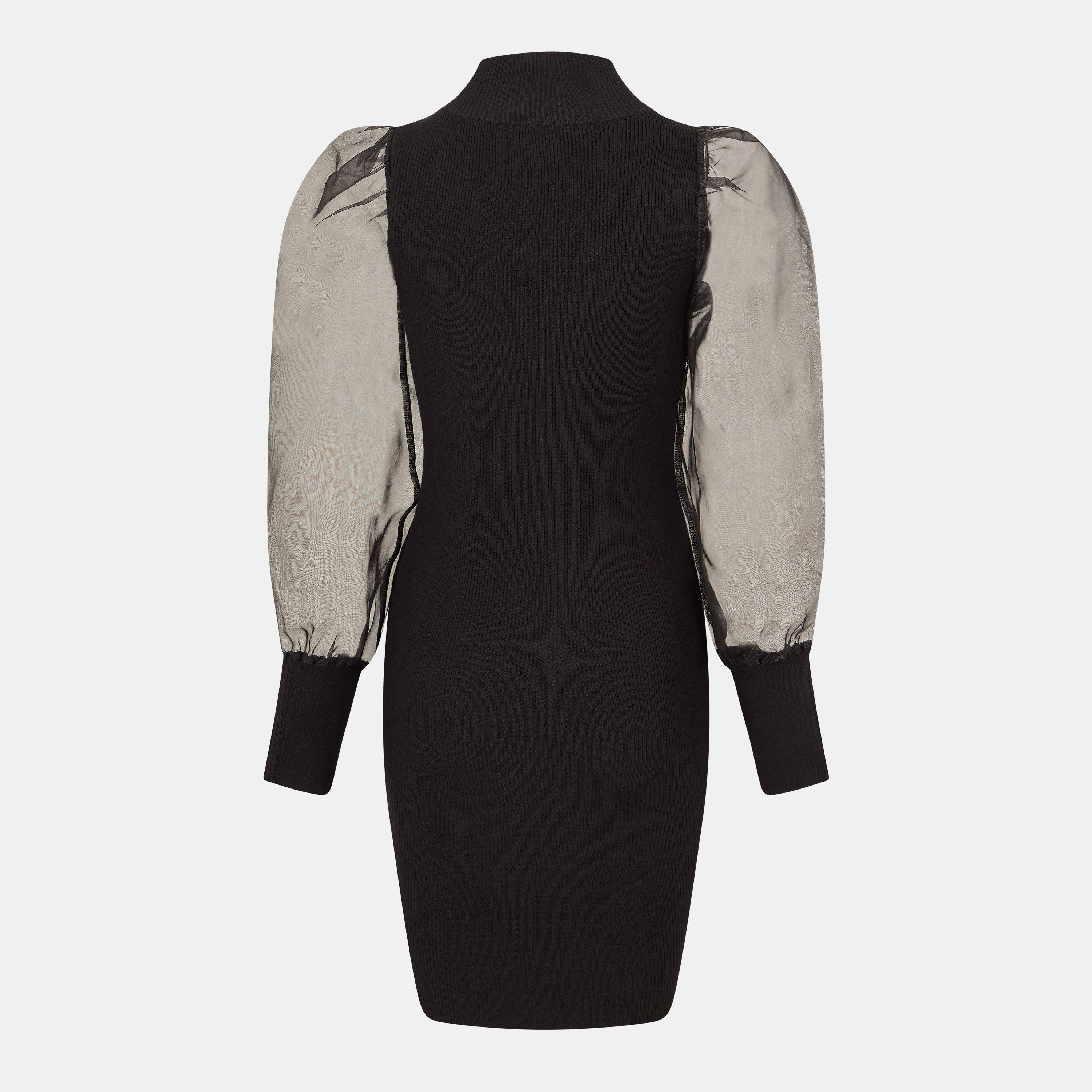 01-Blackout - French Connection - Women's Krista Long-Sleeve Jumper Dress - 2