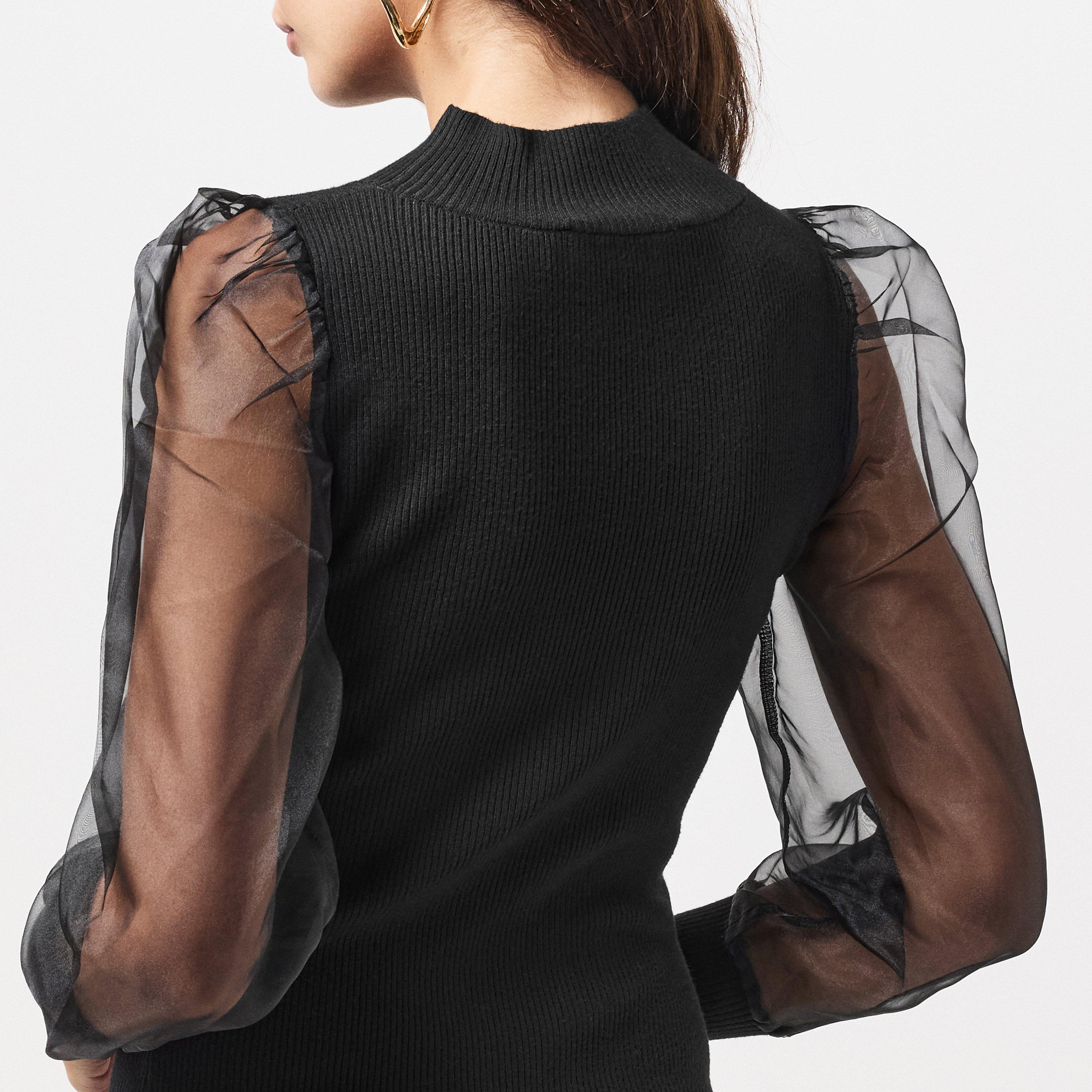 01-Blackout - French Connection - Women's Krista Long-Sleeve Jumper Dress - 5