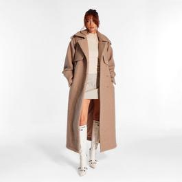 Missguided Belted Faux Wool Trench Coat