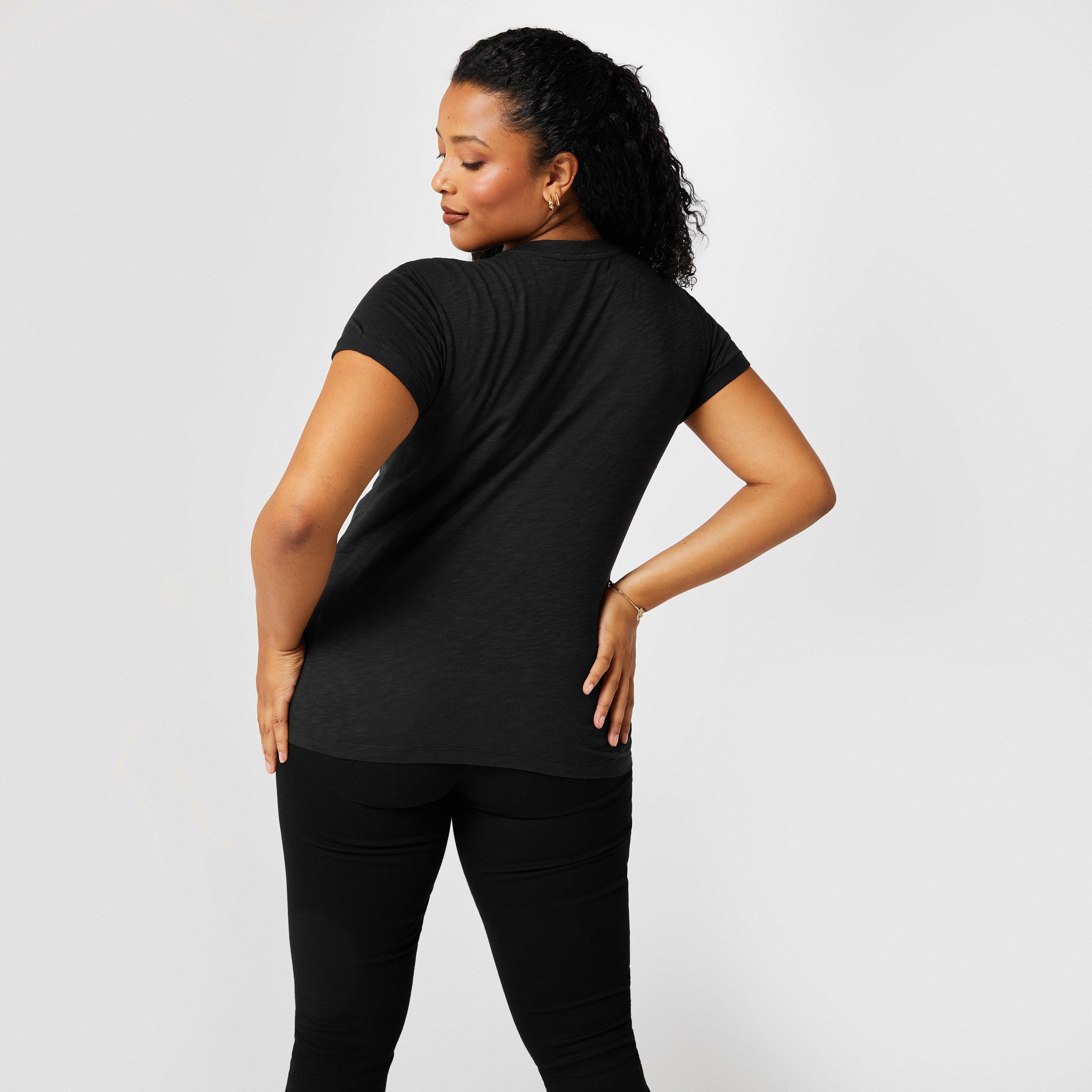 Black - Biba - Women's Regular Fit Printed T-Shirt - 2