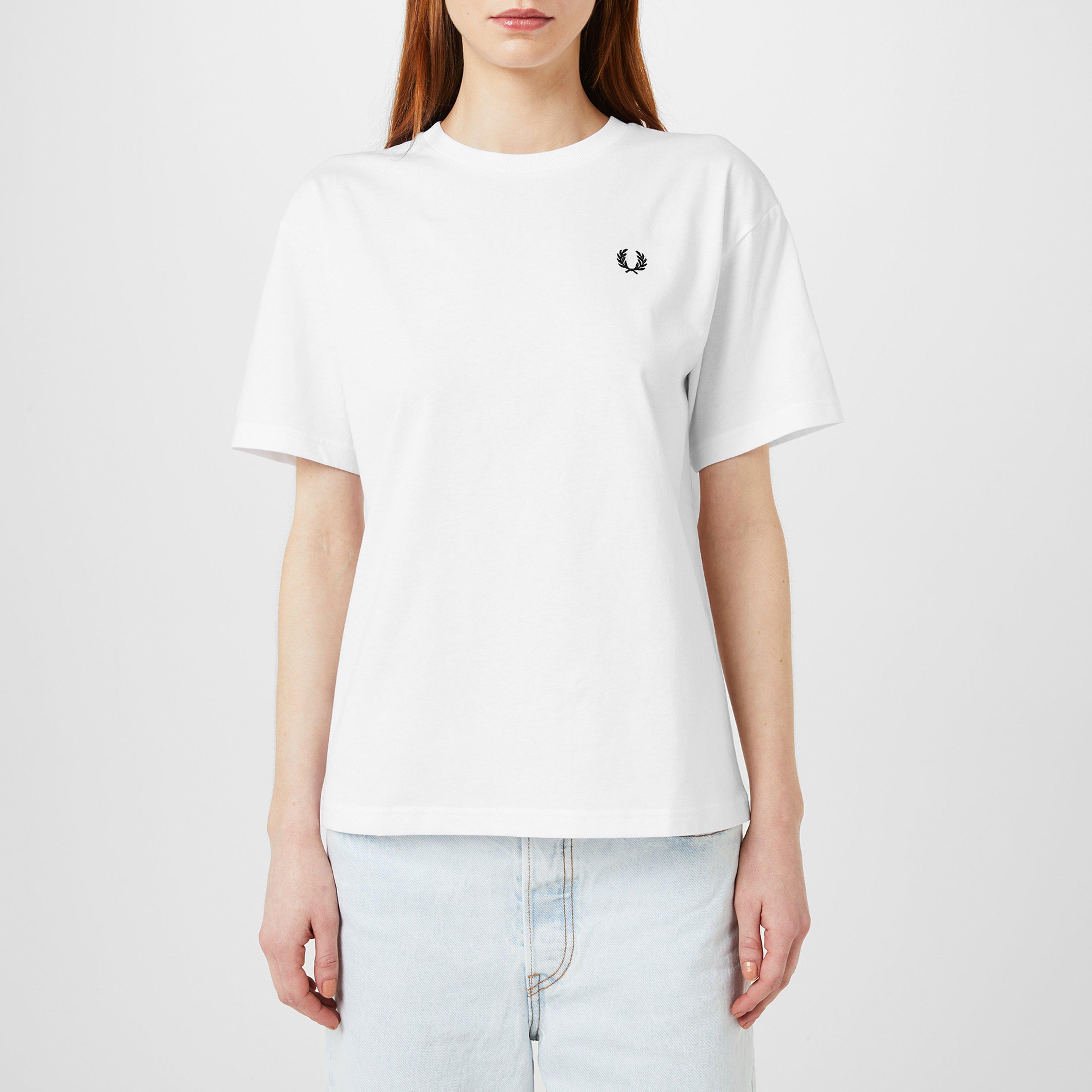 100 White - Fred Perry - Women's Logo Regular Fit T-Shirt - 3