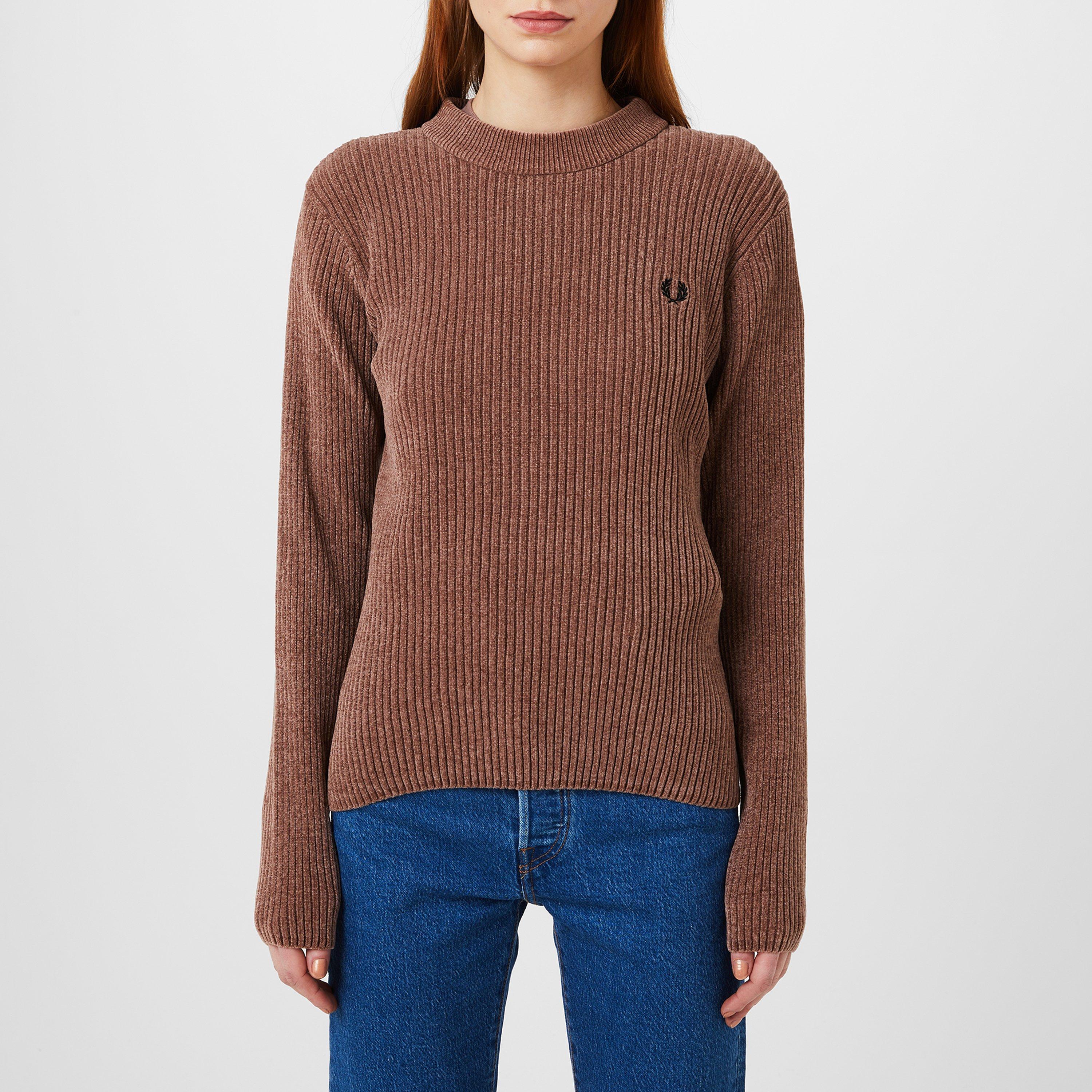 S52 Pink - Fred Perry - Women's Chenille Rib Knitted Top - 1