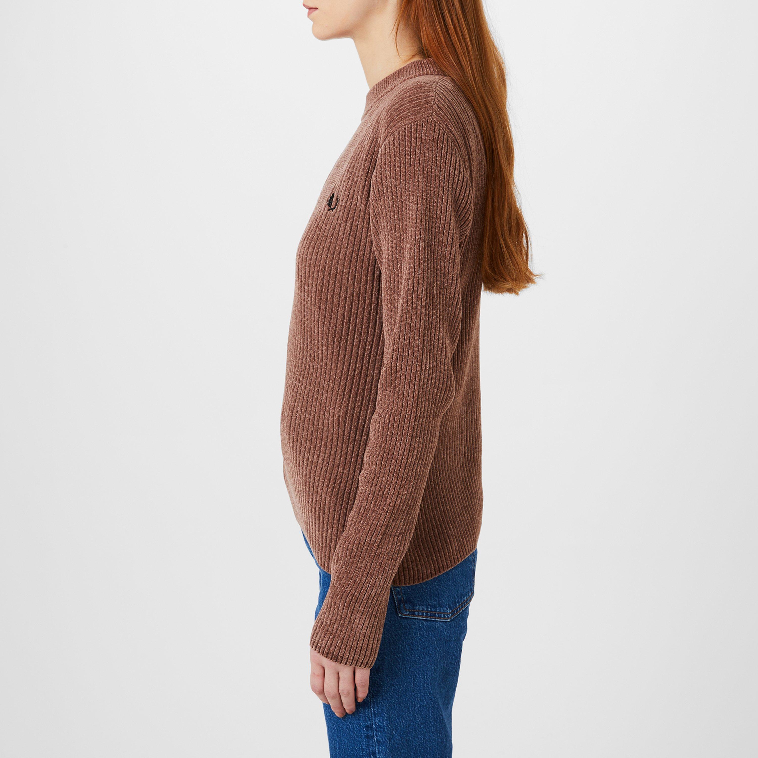 S52 Pink - Fred Perry - Women's Chenille Rib Knitted Top - 2