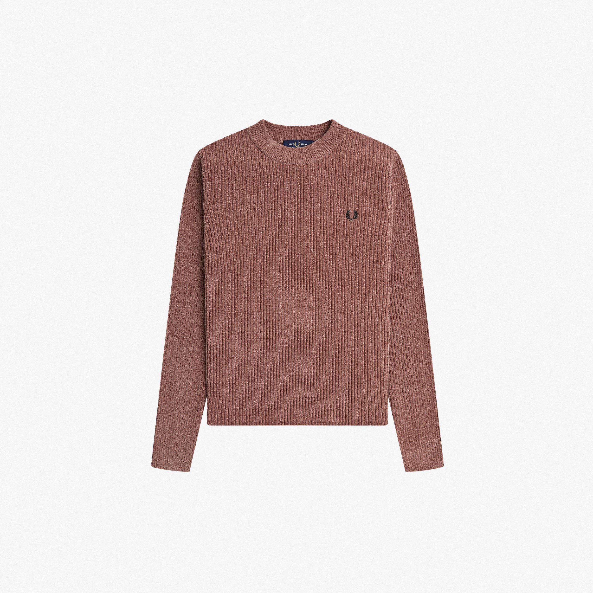 S52 Pink - Fred Perry - Women's Chenille Rib Knitted Top - 5