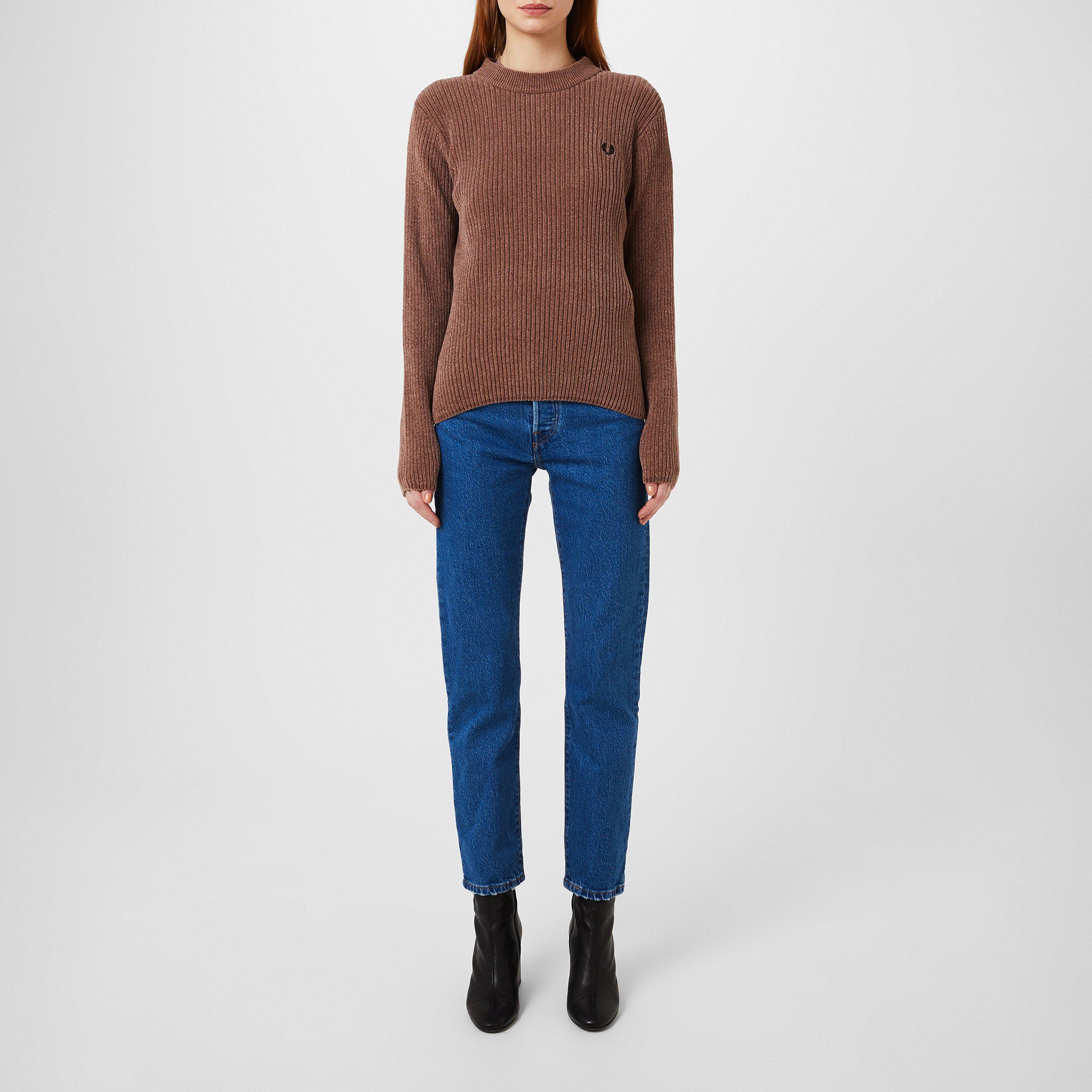 S52 Pink - Fred Perry - Women's Chenille Rib Knitted Top - 4