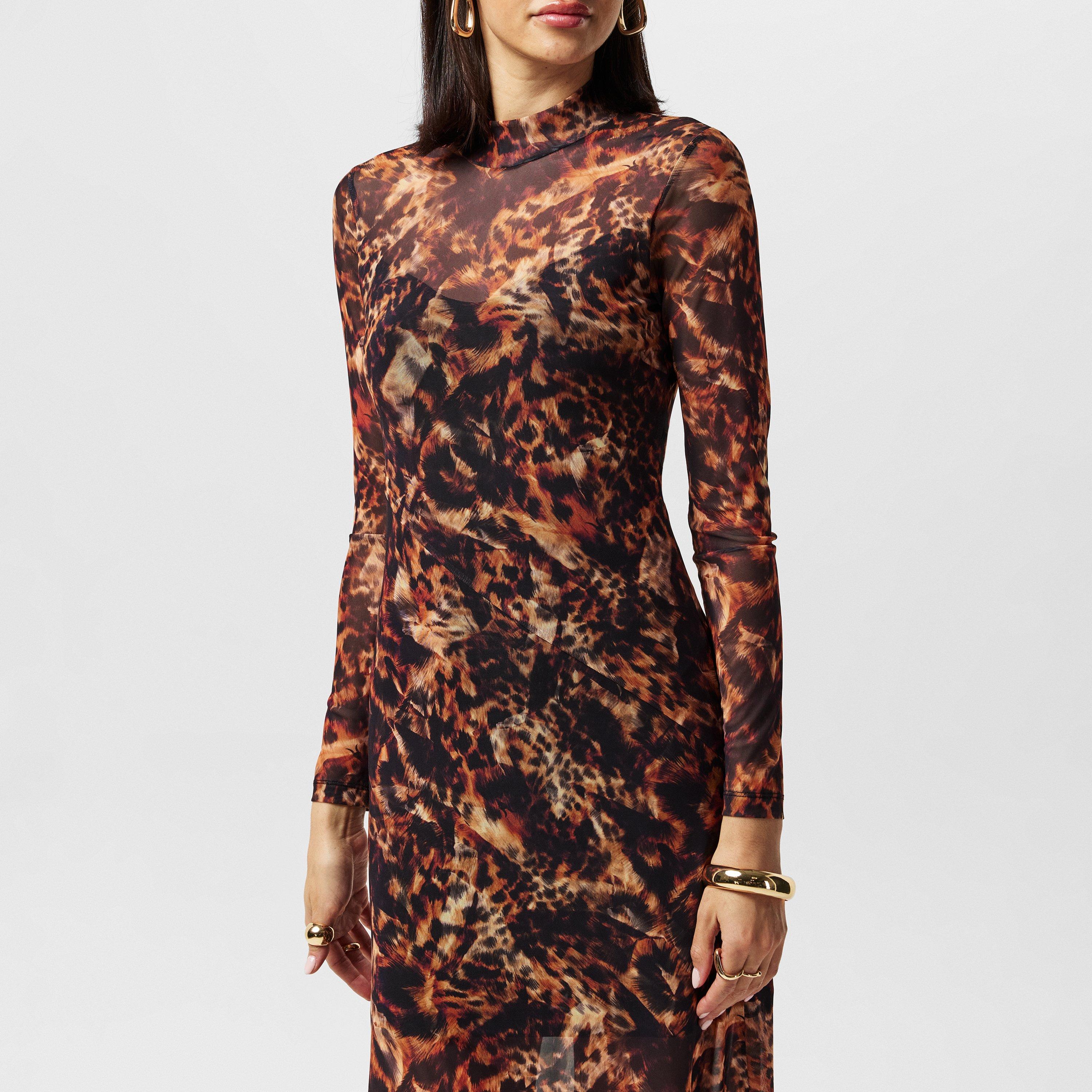 brown - AllSaints - Women's Hanna Spark Bodycon Dress - 4