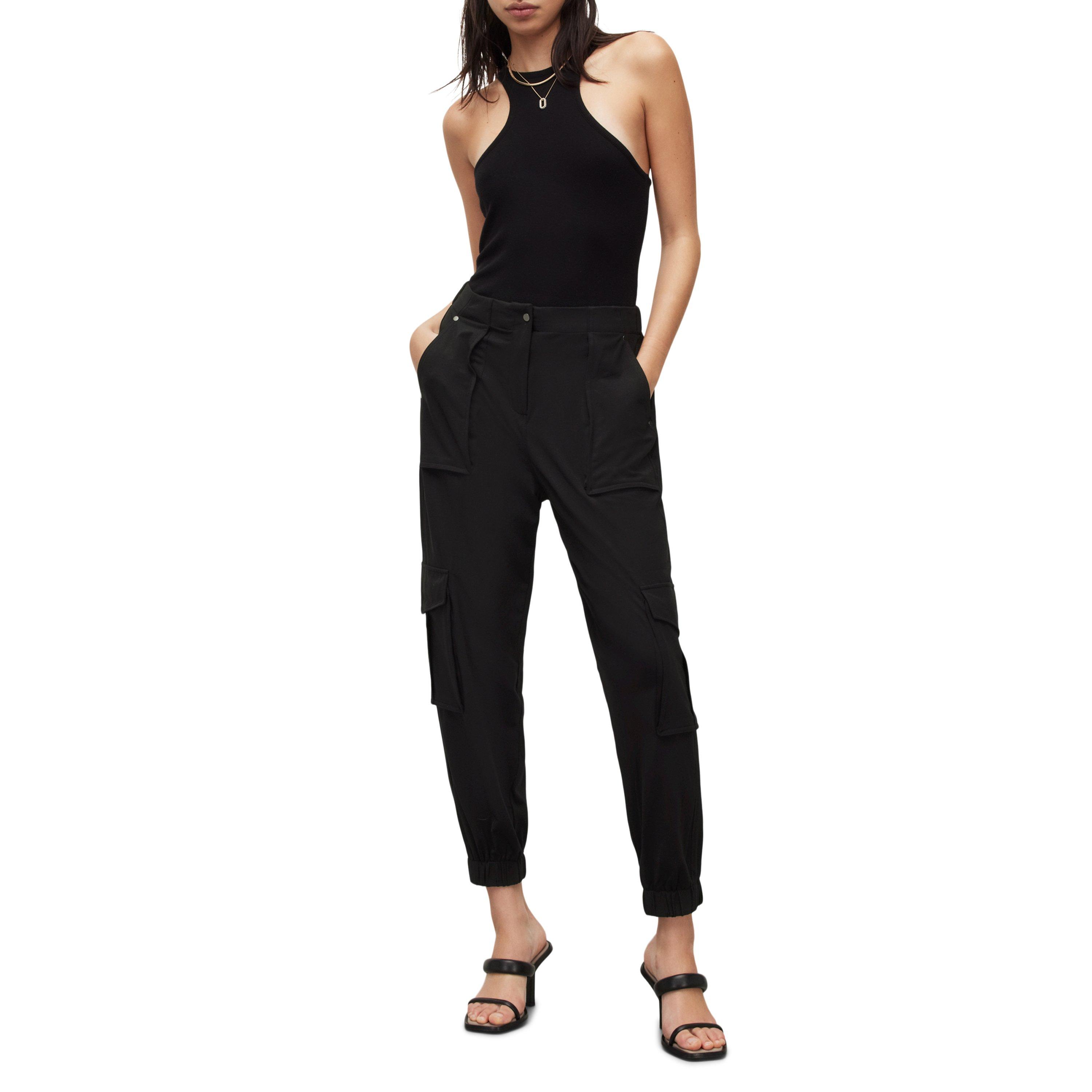 black - AllSaints - Women's All Frieda Cargo Trousers - 3