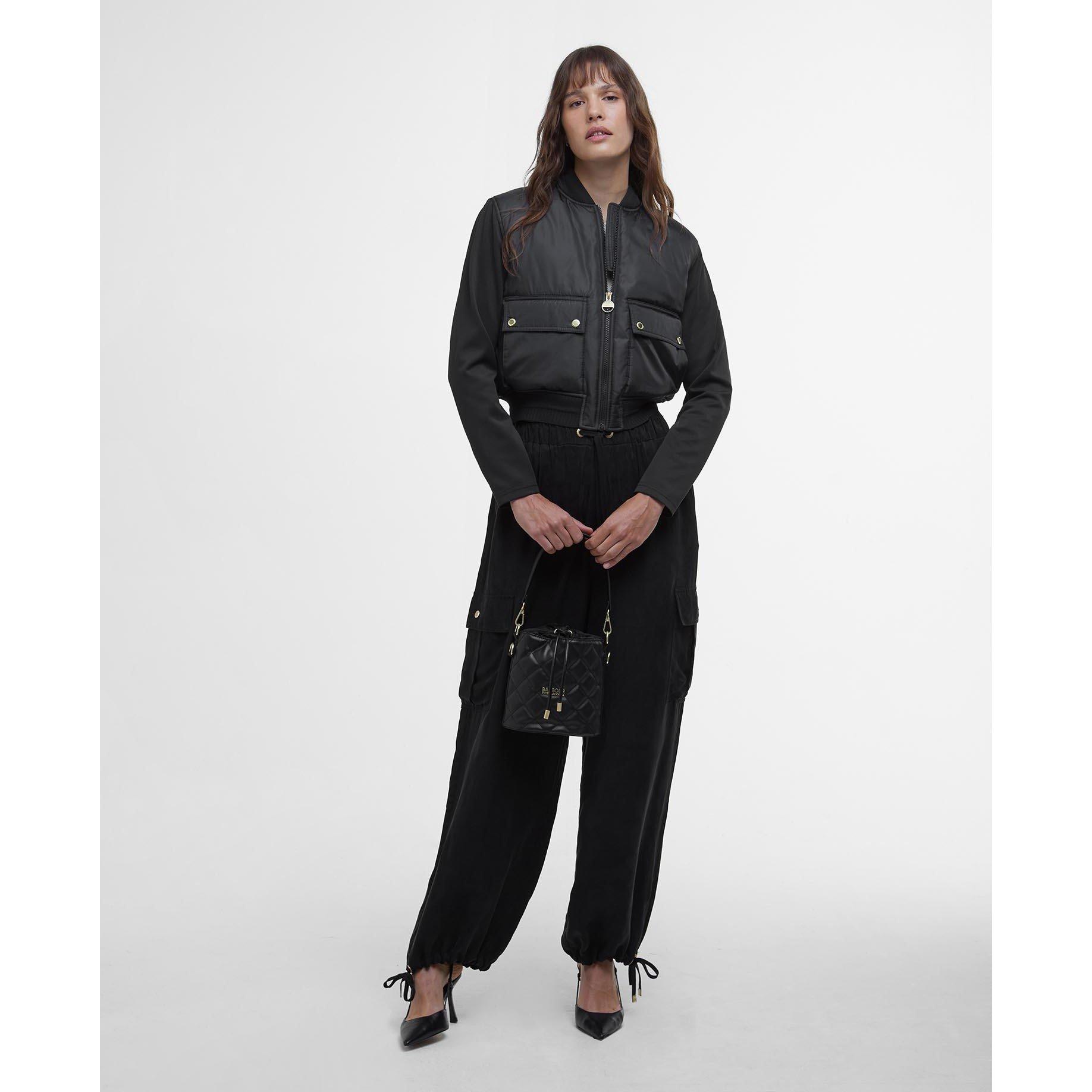 Black - Barbour International - Women's Emerson Quilted Long Sleeve Bomber Jacket - 3