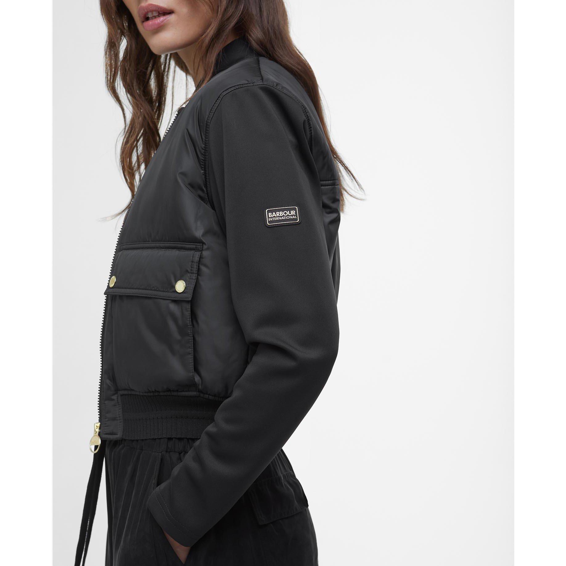 Black - Barbour International - Women's Emerson Quilted Long Sleeve Bomber Jacket - 5