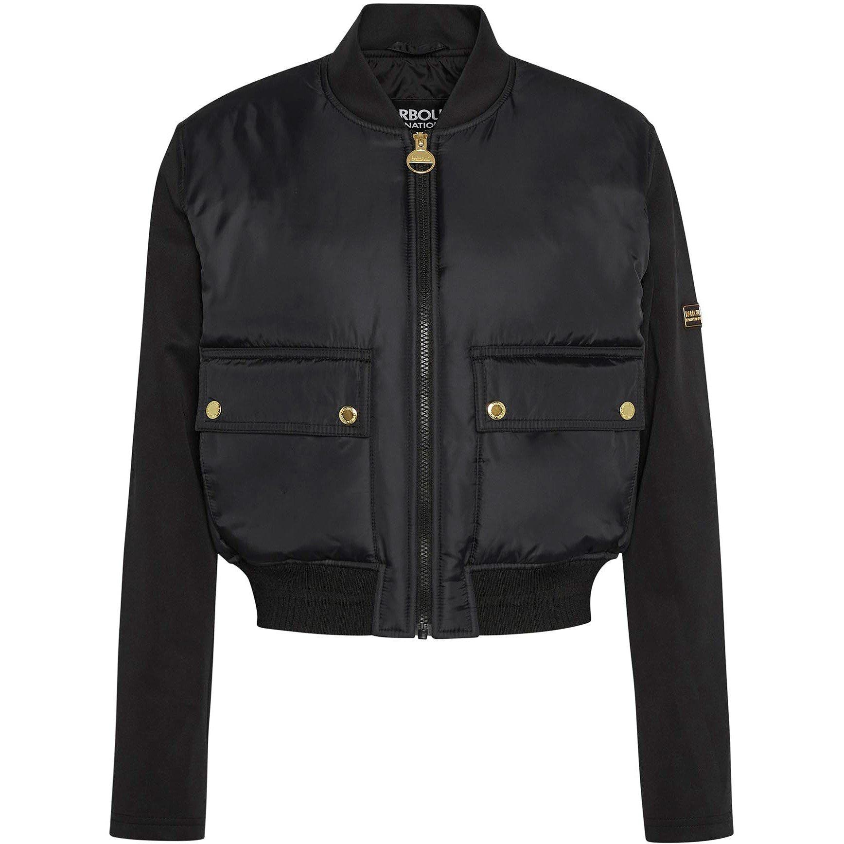 Black - Barbour International - Women's Emerson Quilted Long Sleeve Bomber Jacket - 7