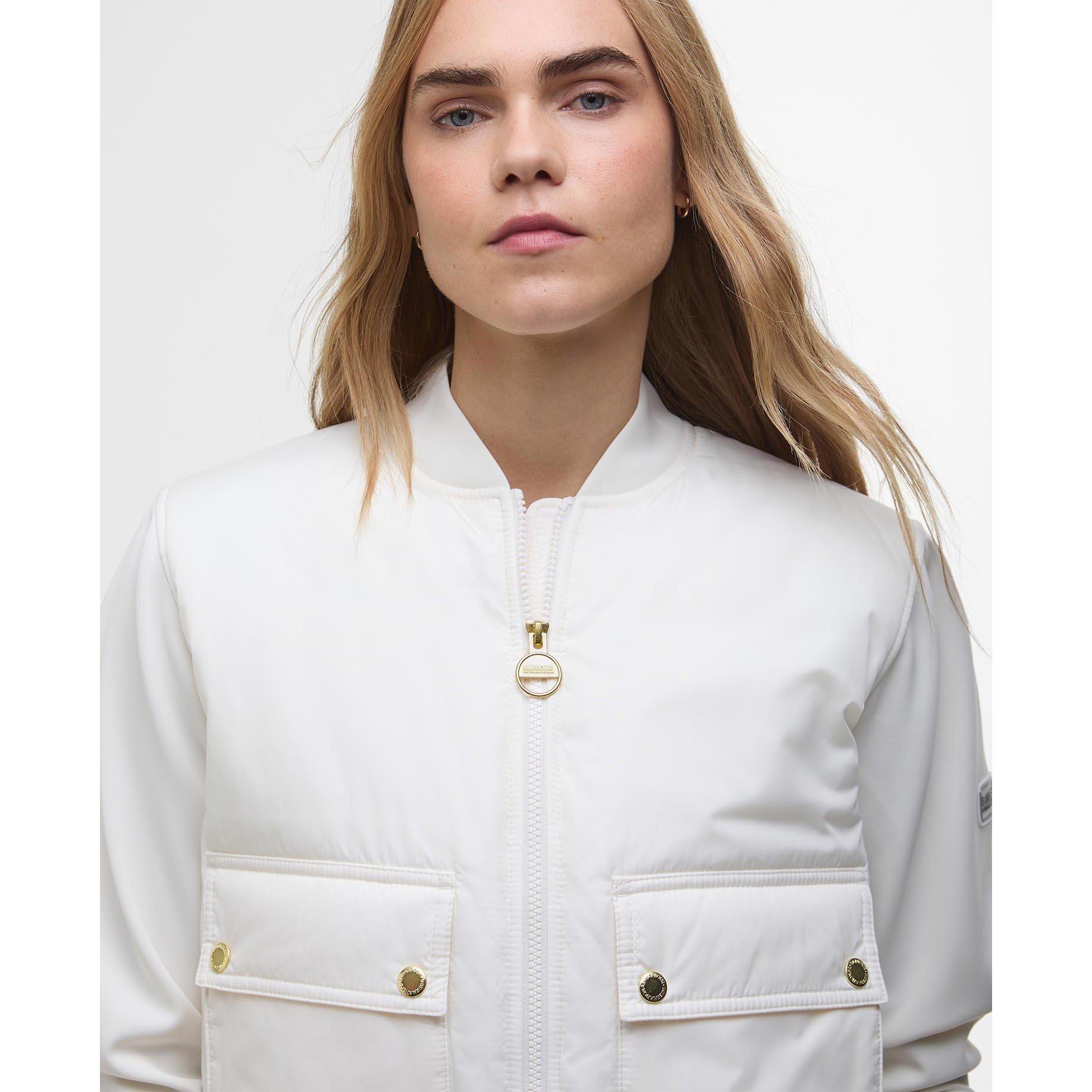 Neutral - Barbour International - Women's Emerson Quilted Long Sleeve Bomber Jacket - 4