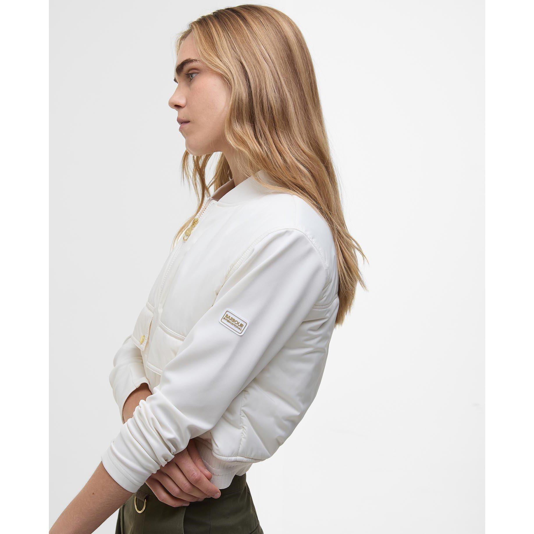 Neutral - Barbour International - Women's Emerson Quilted Long Sleeve Bomber Jacket - 5