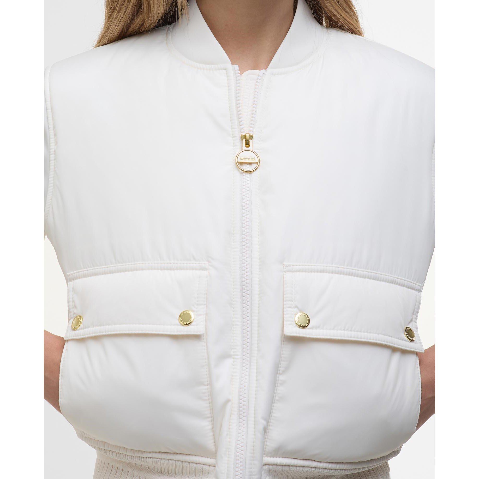 Neutral - Barbour International - Women's Emerson Quilted Long Sleeve Bomber Jacket - 6