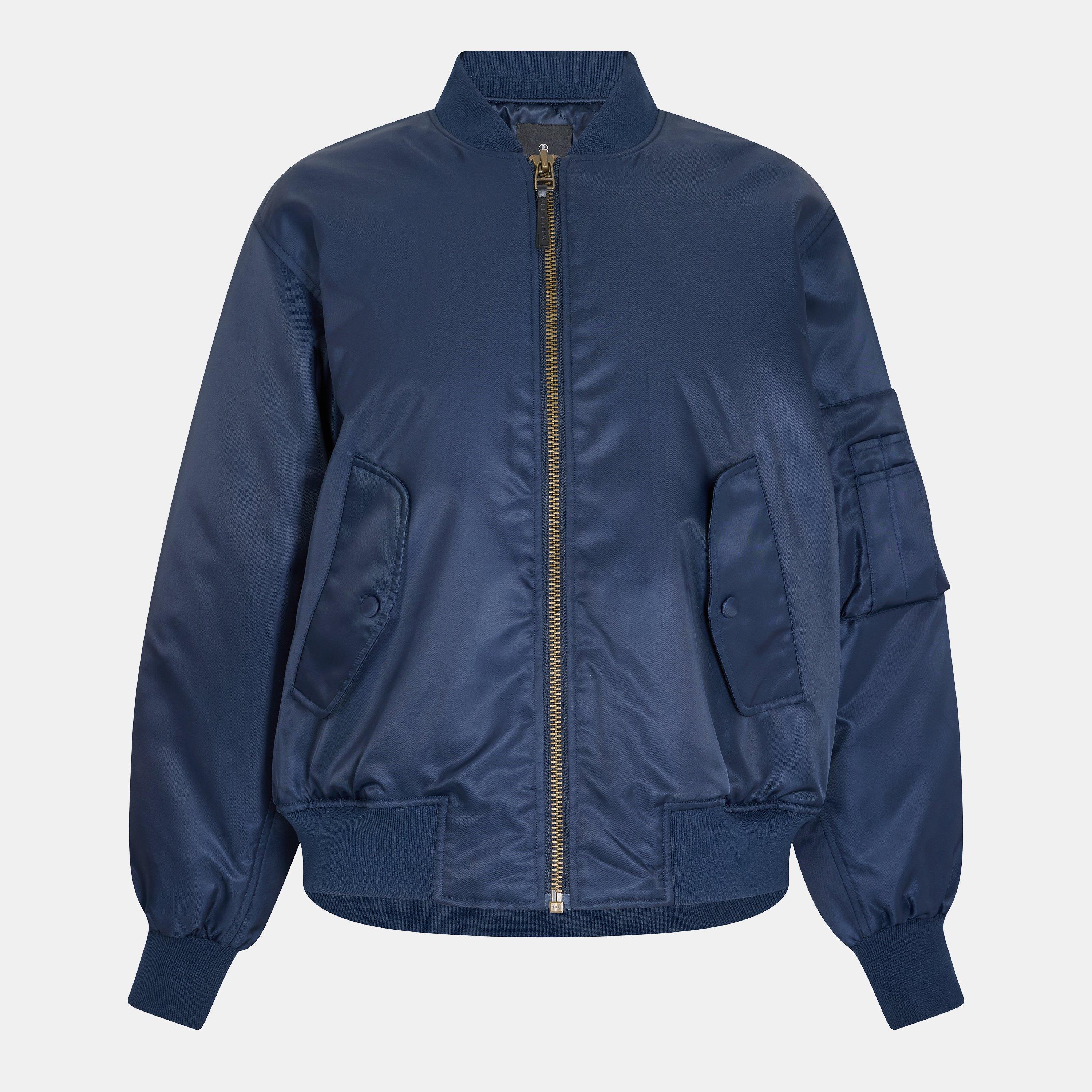 Anine Bing Women's Front Zip Bomber Jacket - Midnight Blue - Size 14 (L)
