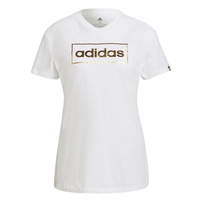 Blanc/Or - adidas - Moschino logo-appliqued T-shirt - 1