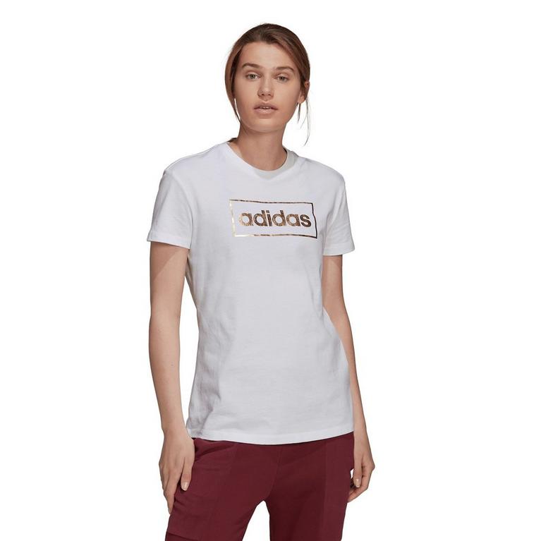 Blanc/Or - adidas - Moschino logo-appliqued T-shirt - 2