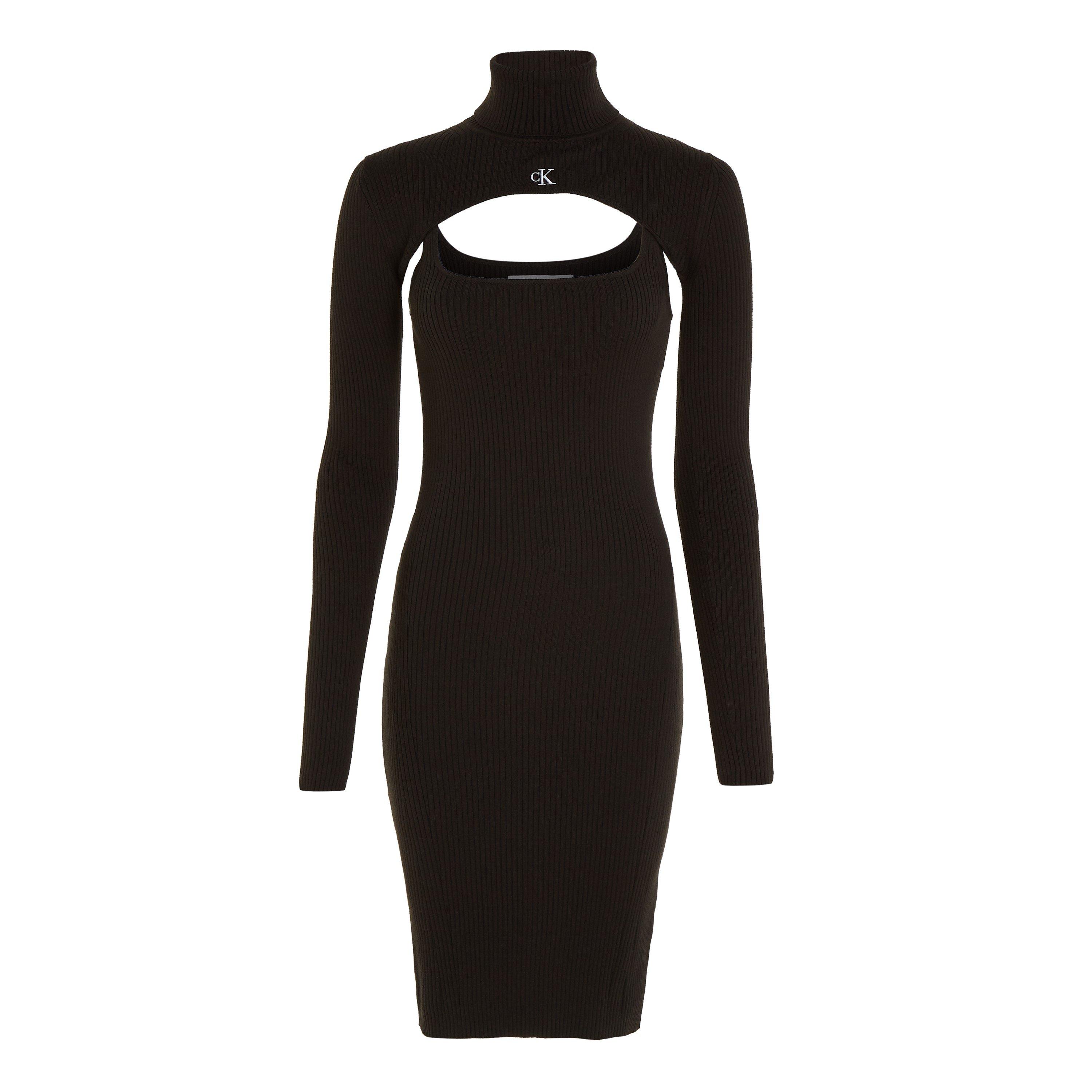 Black polo neck jumper dress online