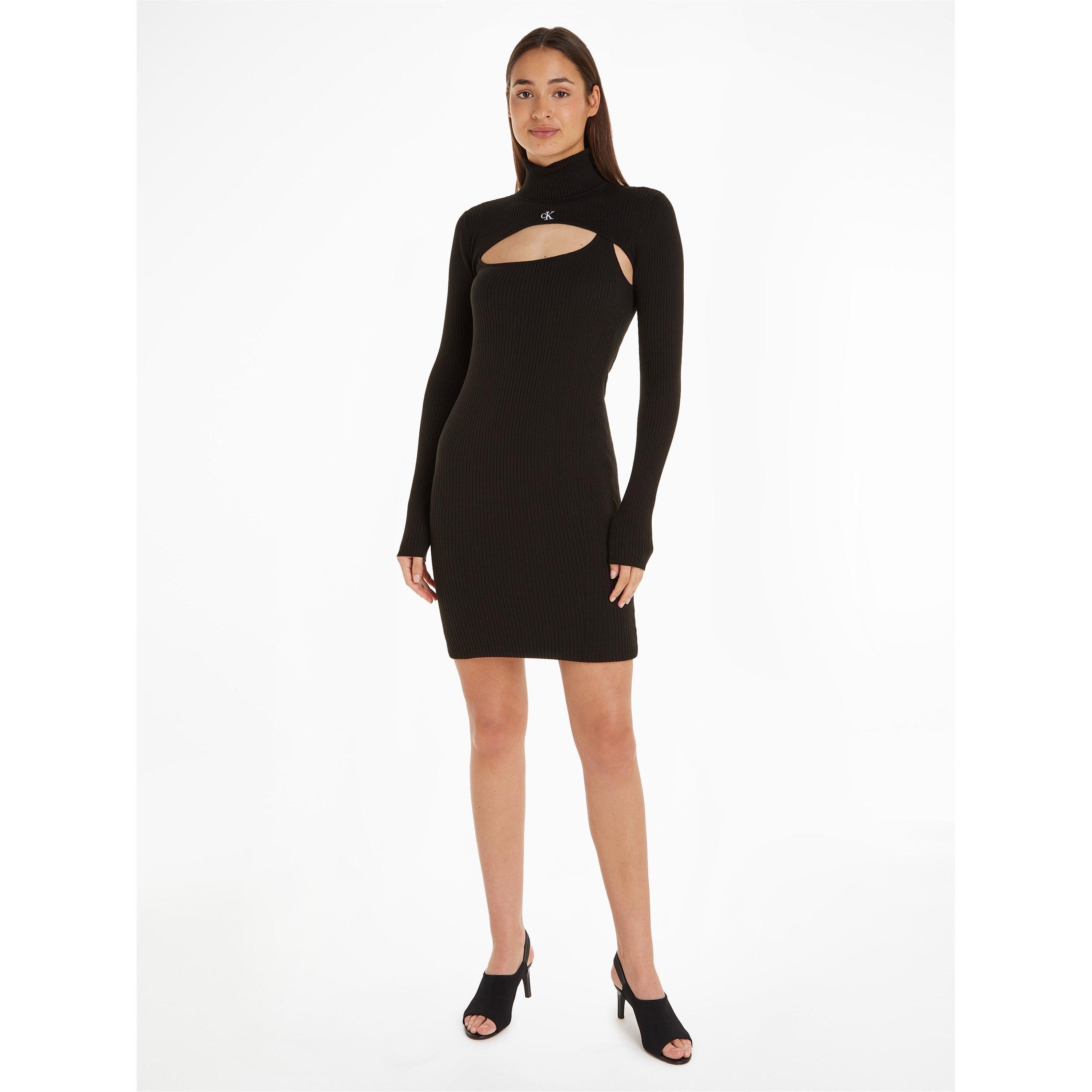 CK Black - Calvin Klein Jeans - 2-in-1 Roll Neck Jumper Dress - 2