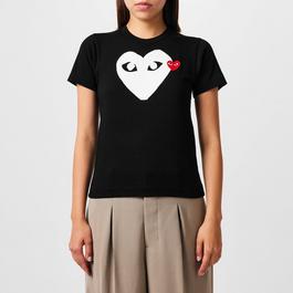 Comme des Garcons PLAY White  Heart T Shirt