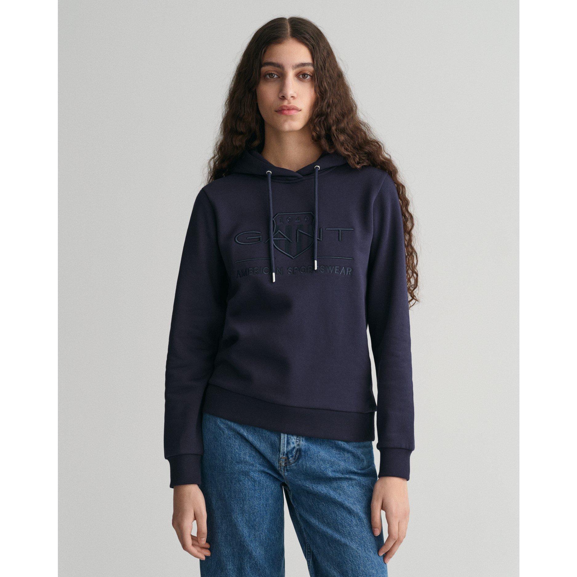 433 Evening Blu - Gant - Tonal Logo Archive Shield Hoodie - 4