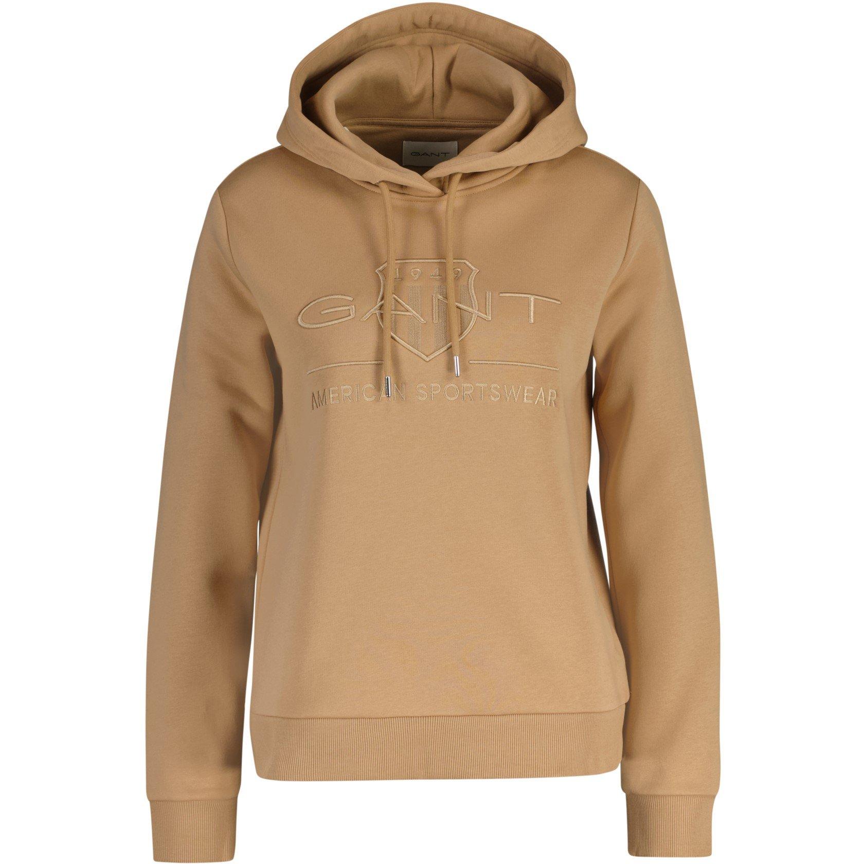 Karamell Beige - Gant - Tonal Logo Archive Shield Hoodie - 5