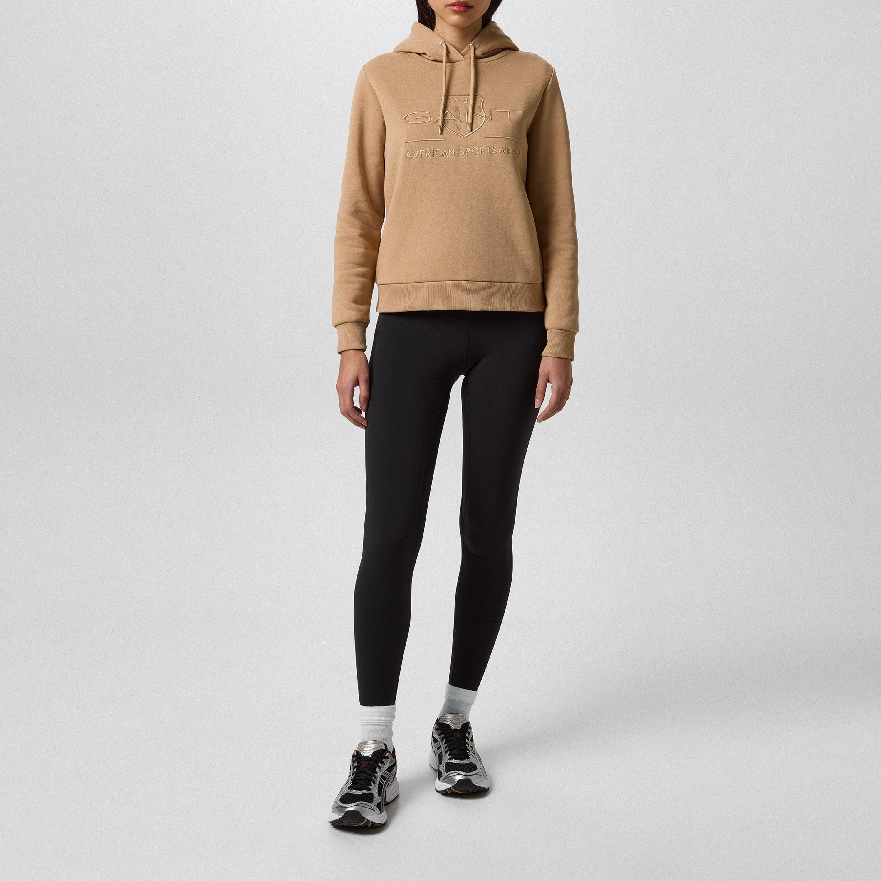 Karamell Beige - Gant - Tonal Logo Archive Shield Hoodie - 4