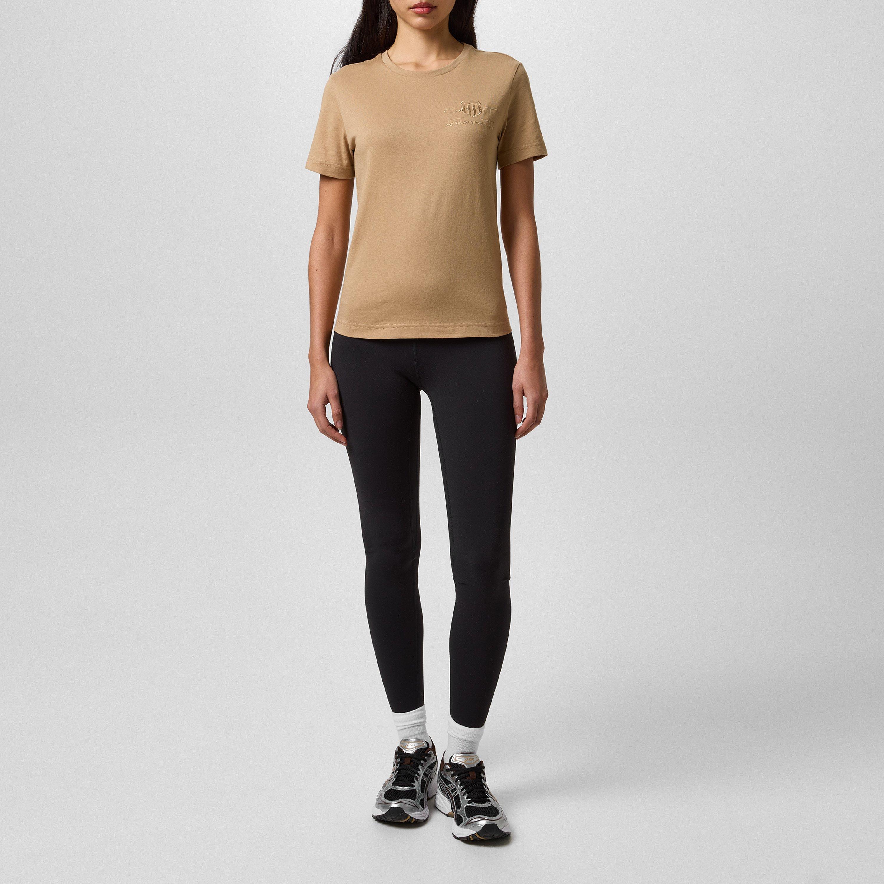 Caramel Beige - Gant - Tonal Archive Shield T-Shirt - 4