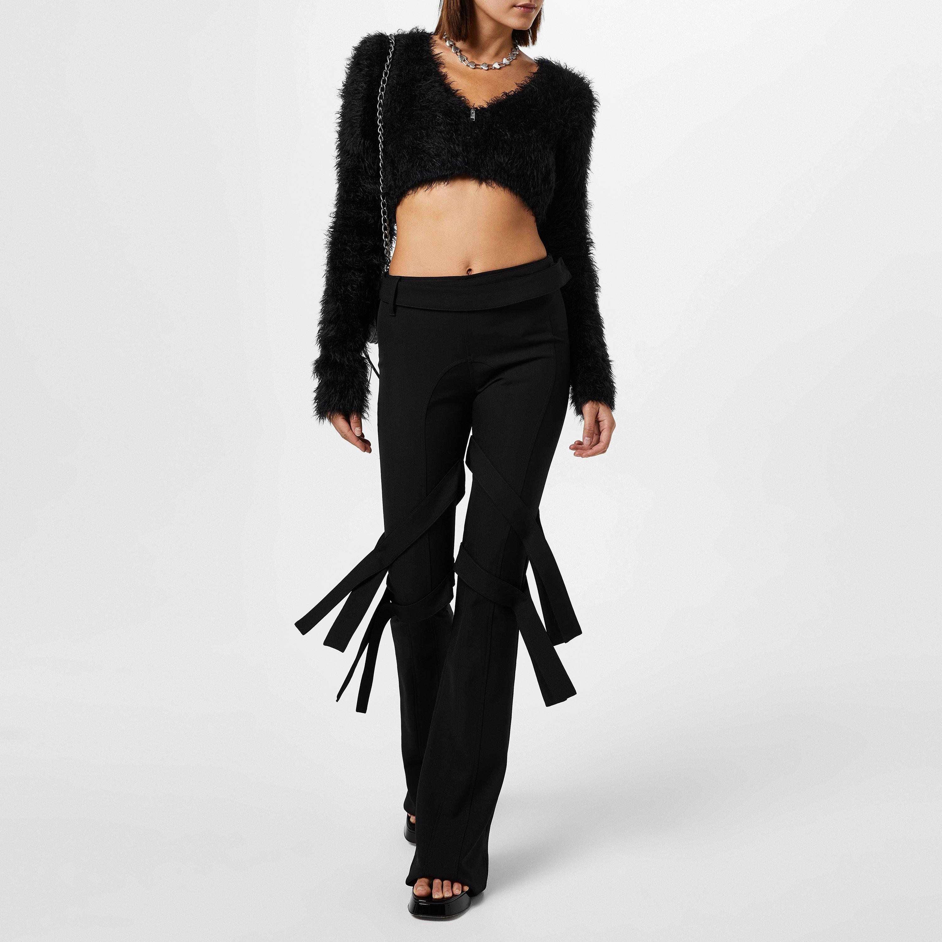 Black - Ambush - Strap-Detail Flared Trousers - 2