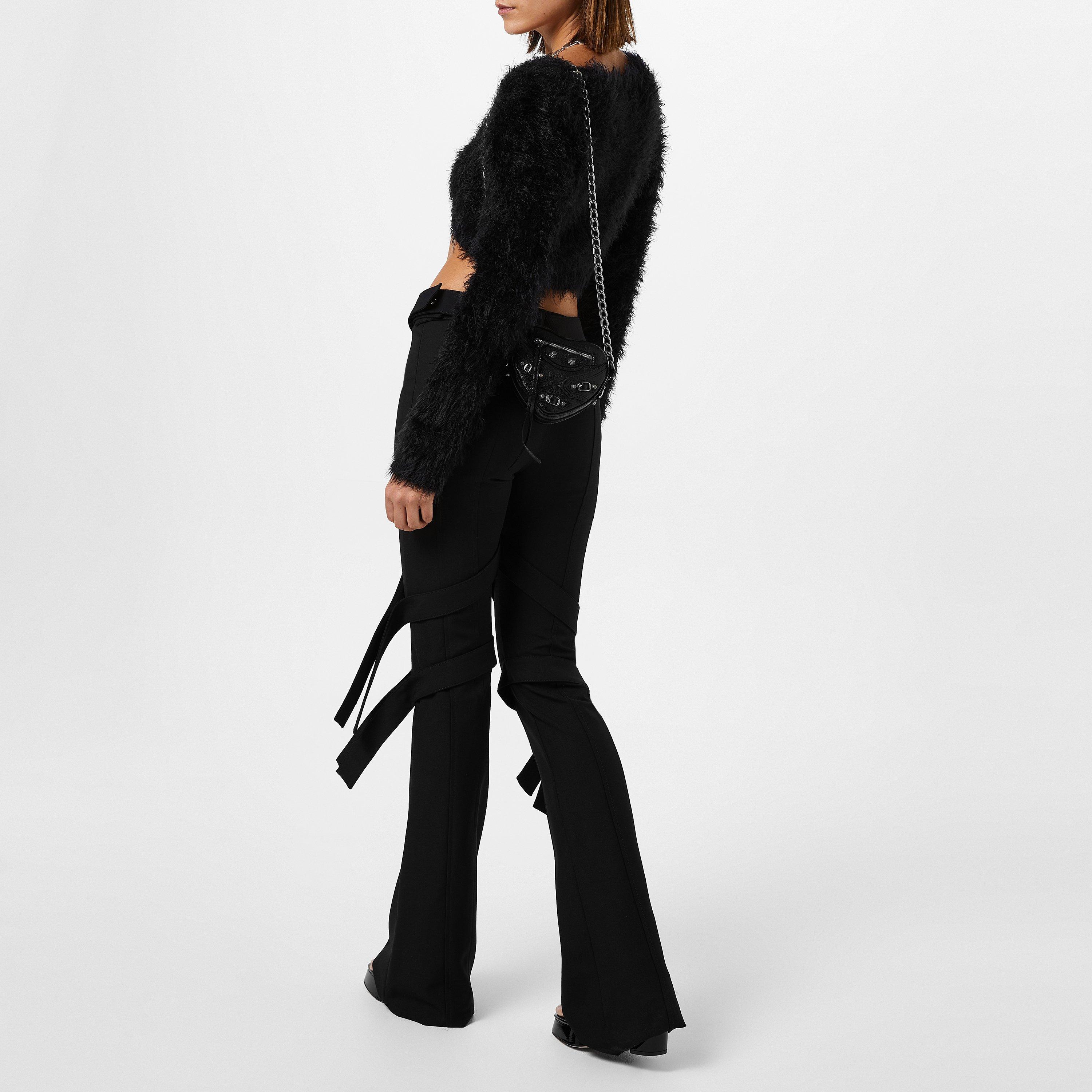 Black - Ambush - Strap-Detail Flared Trousers - 3