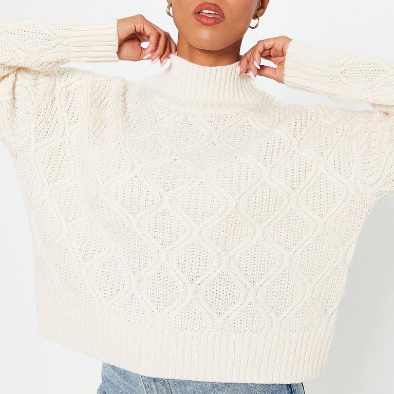 AVENA - I Saw It First - ISAWITFIRST High Neck Cable Knit Jumper - 4
