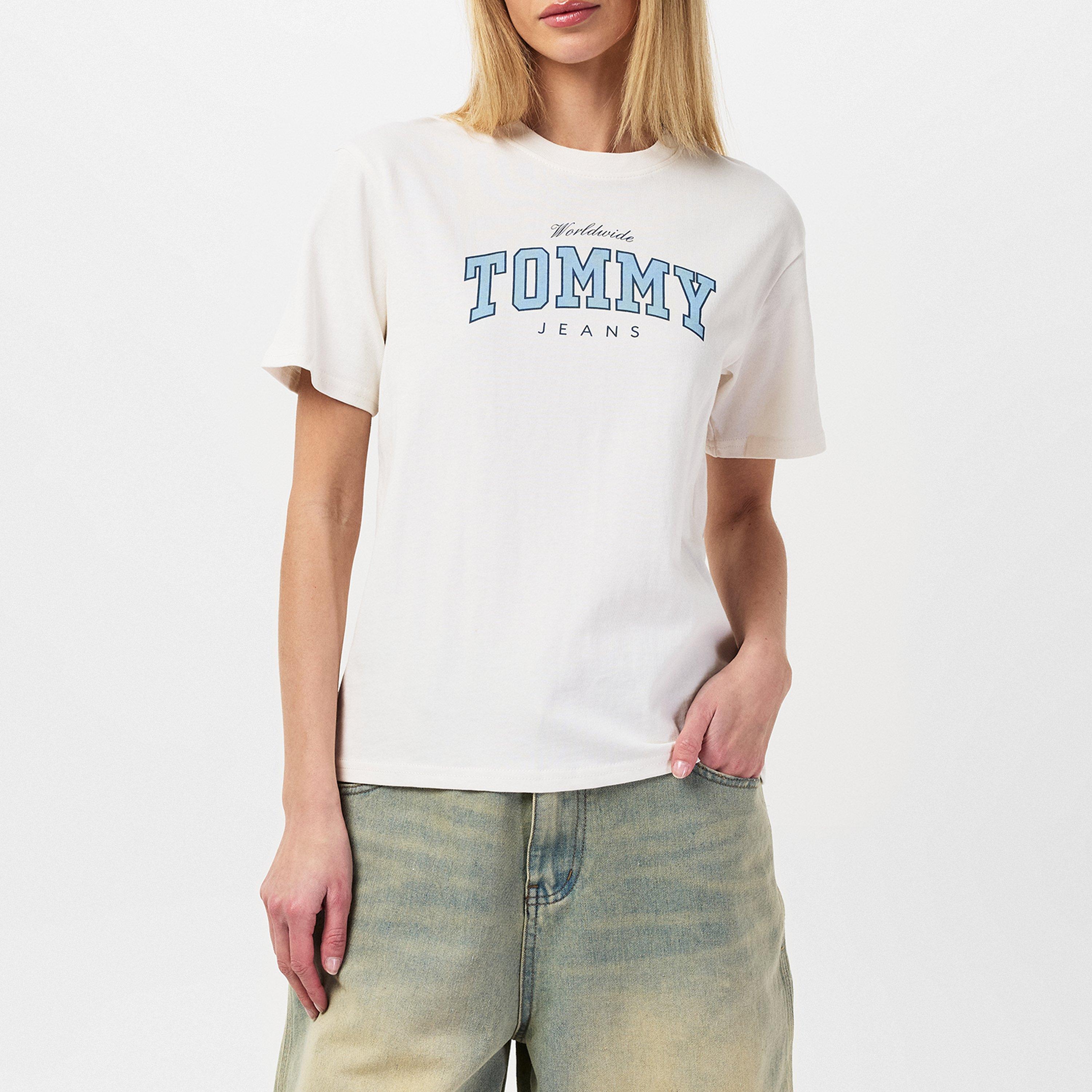 Branco Antigo - Tommy Jeans - Women's TJ Varsity Regular Fit T-Shirt - 3