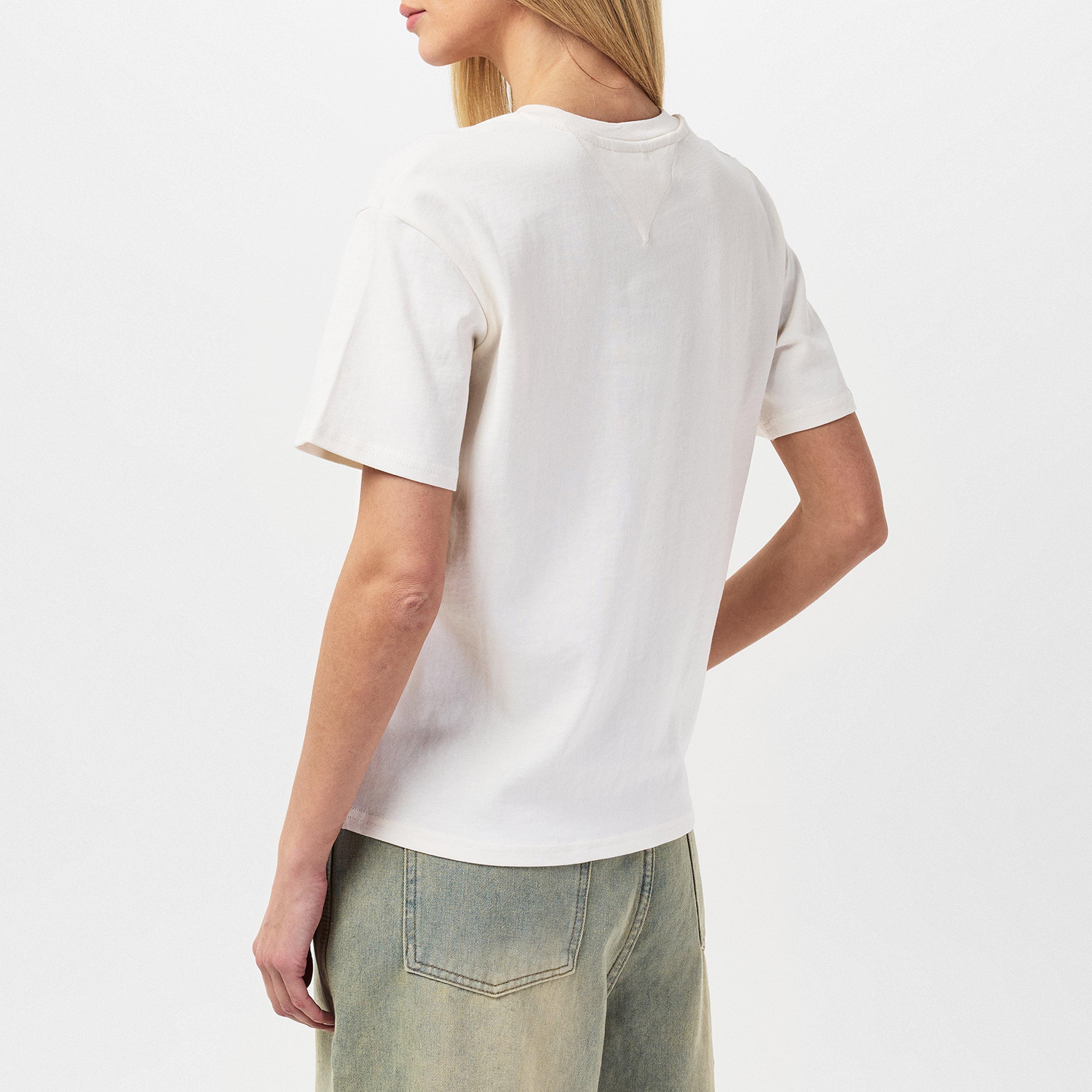 Branco Antigo - Tommy Jeans - Women's TJ Varsity Regular Fit T-Shirt - 4