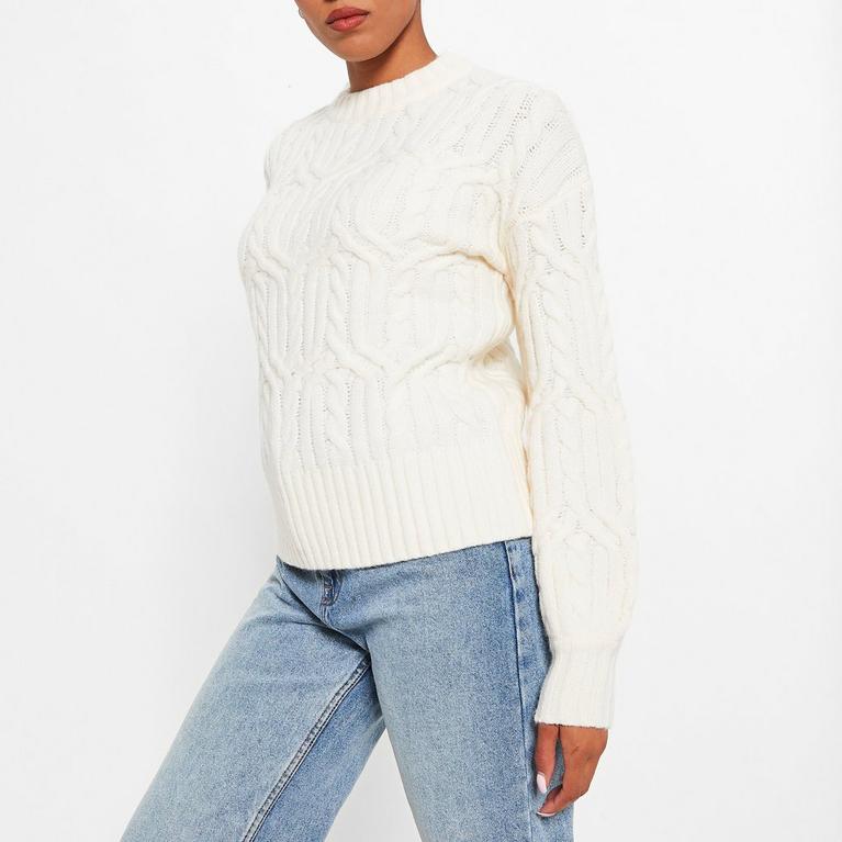 CREMA - I Saw It First - ISAWITFIRST Crew Neck Cable Knit Jumper - 3