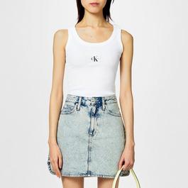Calvin Klein Jeans Woven Label Ribbed Tank Top