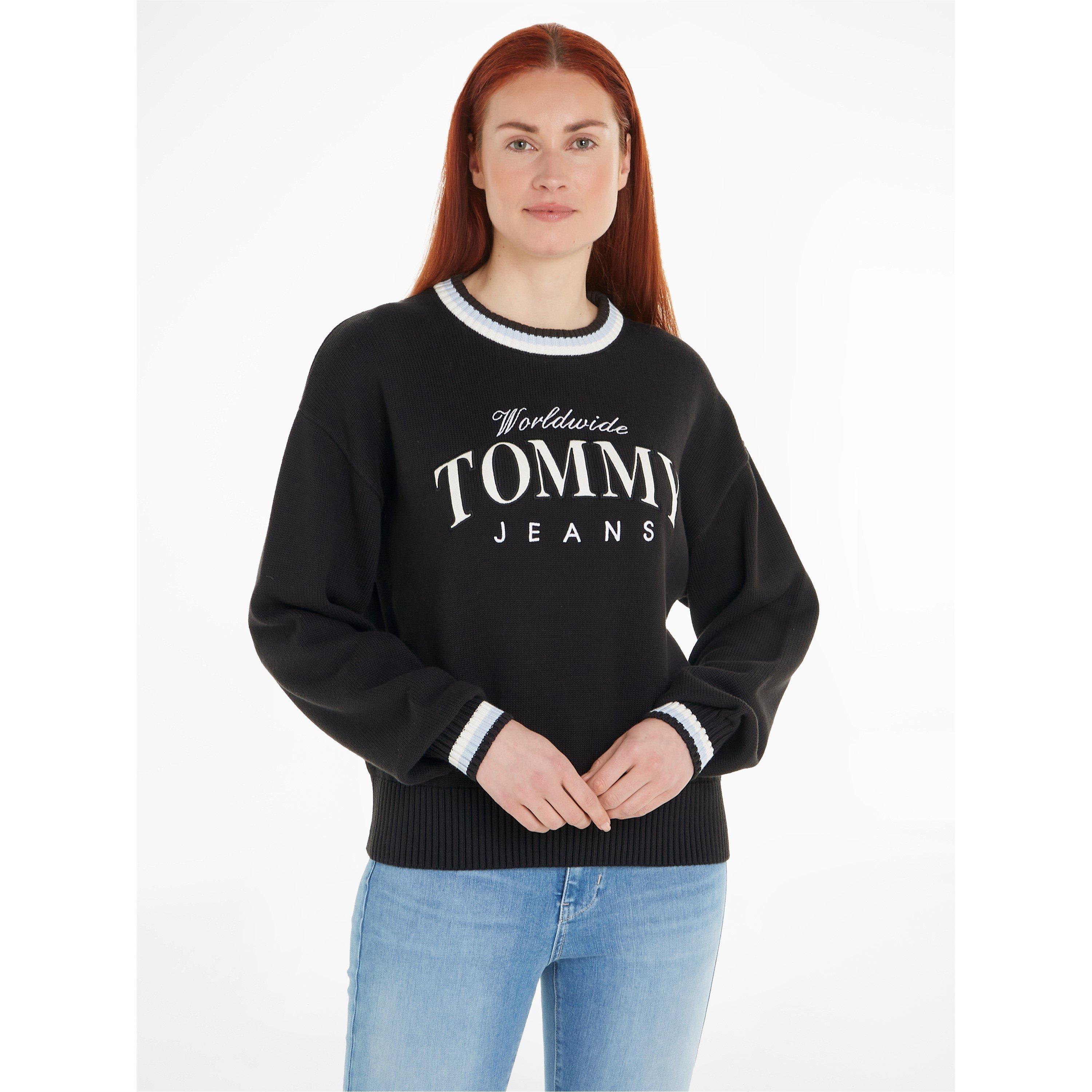 Schwarz - Tommy Jeans - Women's Varsity Crew Sweatshirt - 2