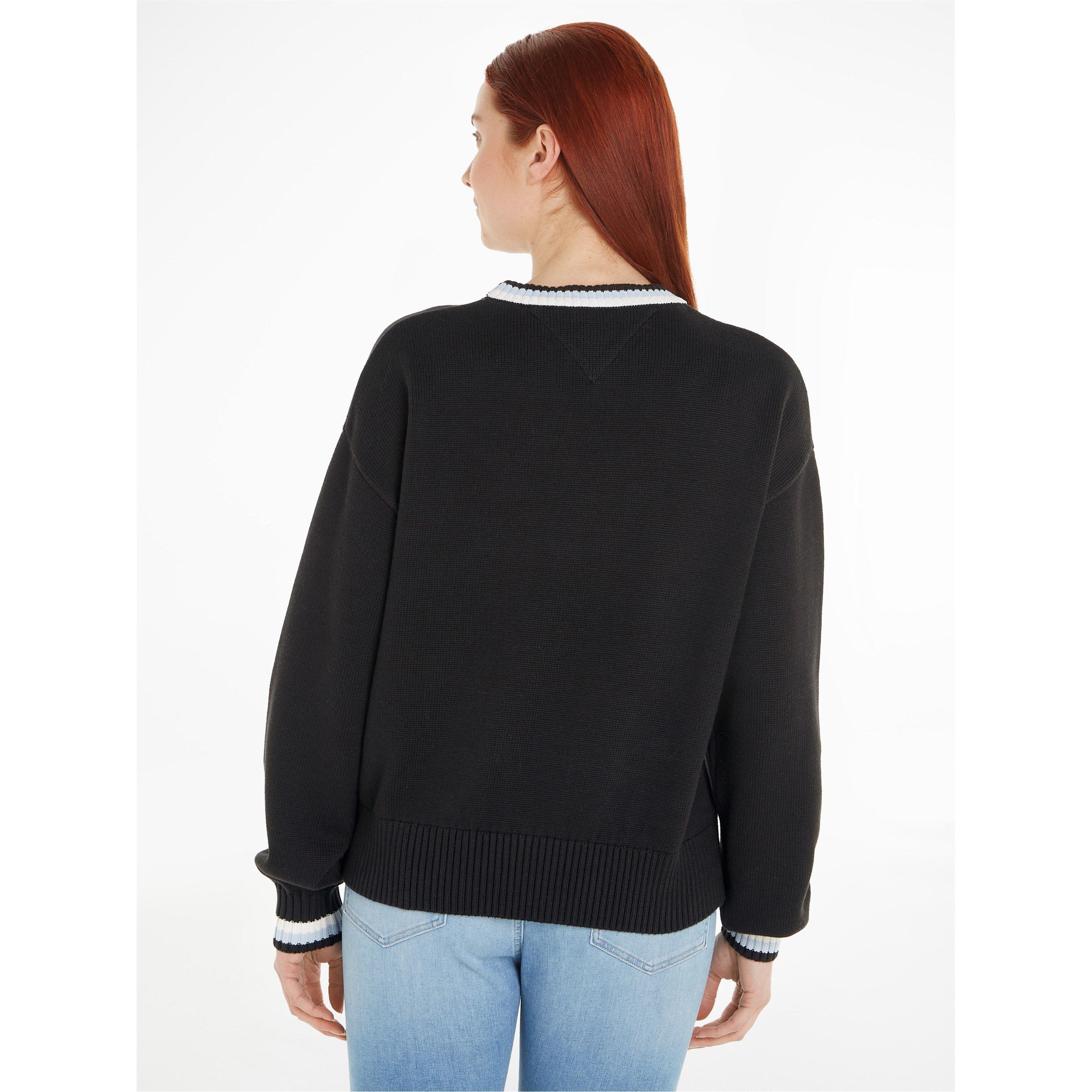 Schwarz - Tommy Jeans - Women's Varsity Crew Sweatshirt - 4