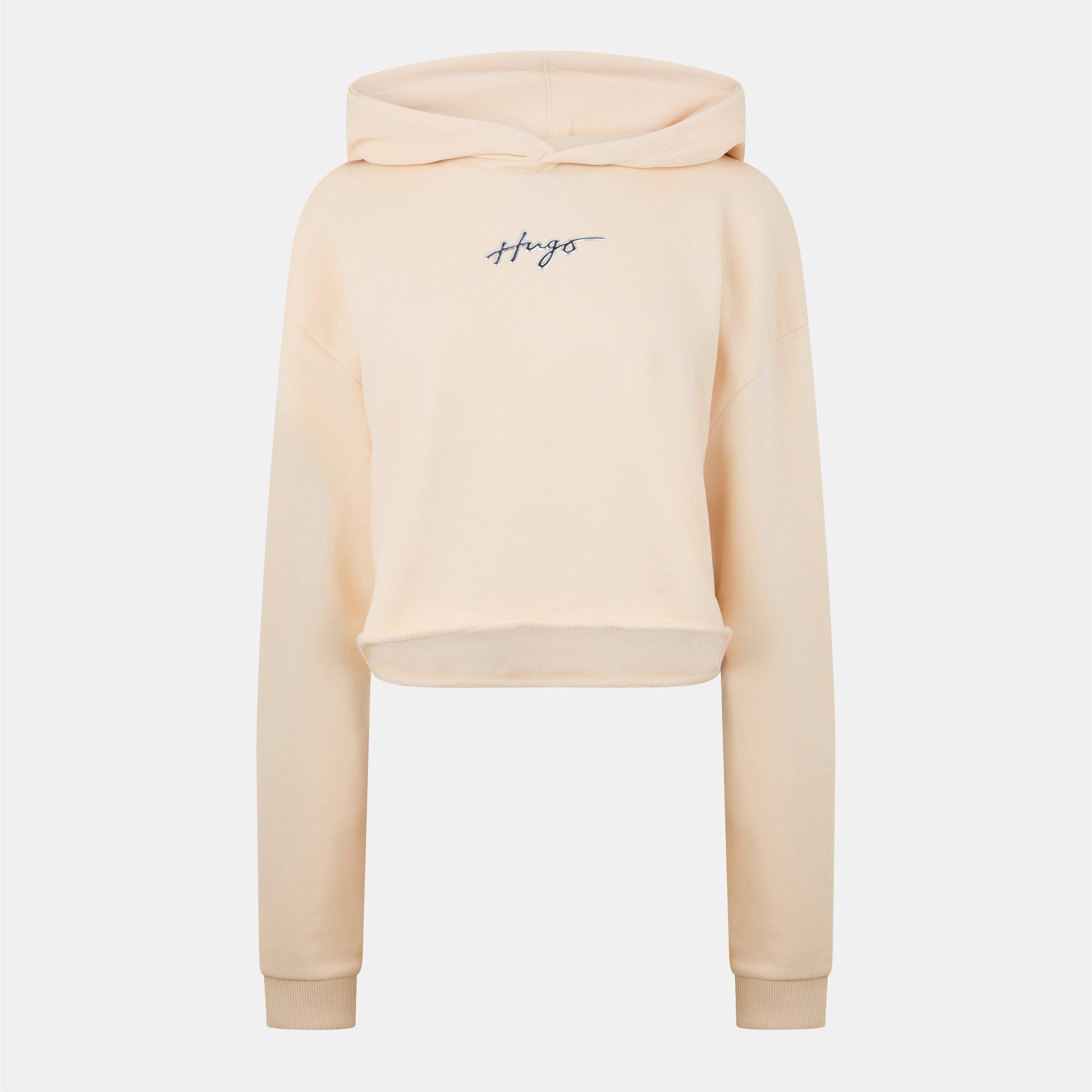 Light Beige - Hugo - Women's Cropped Hoodie - 1