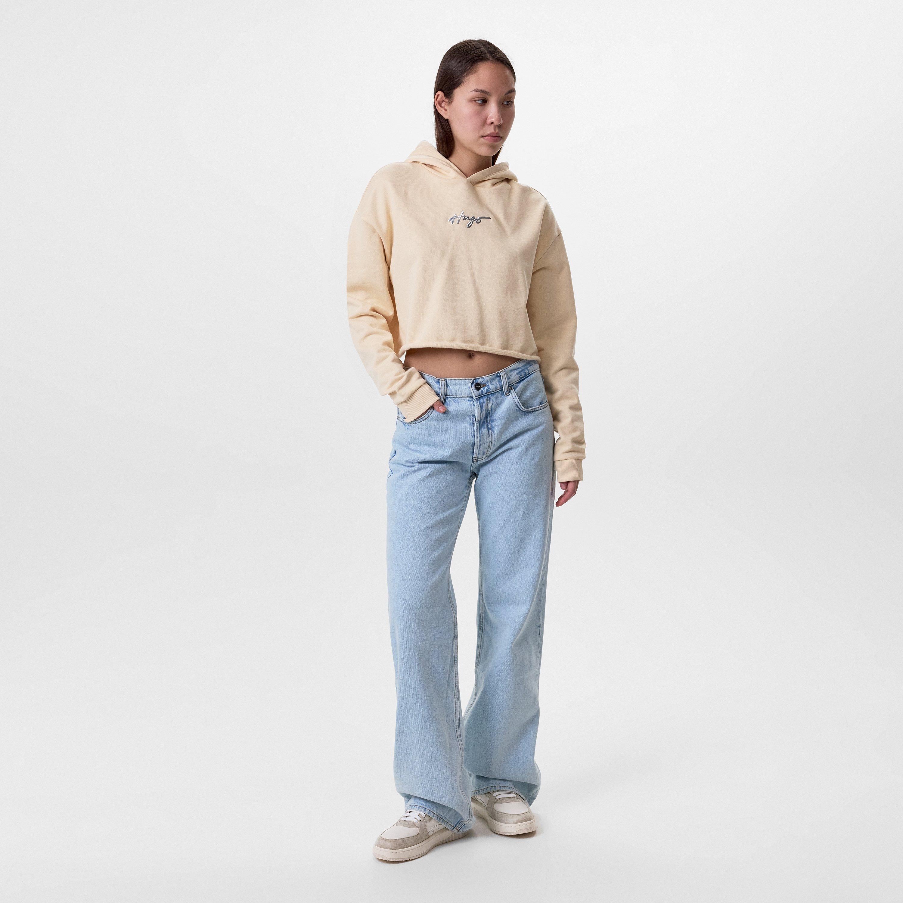 Light Beige - Hugo - Women's Cropped Hoodie - 6