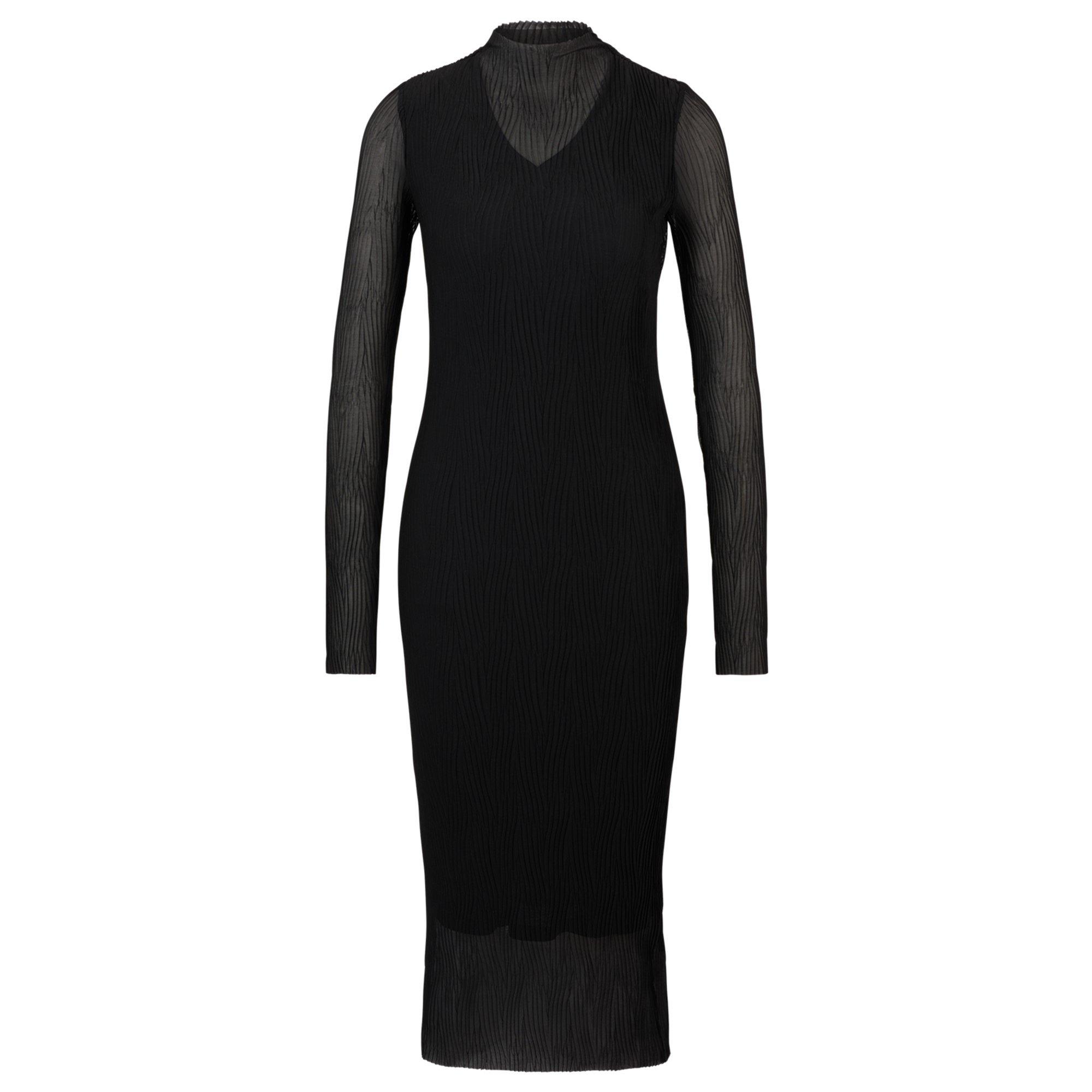 Black 001 - Boss - Women's Eviba Mesh Dress, Luxurious Fabric - 7