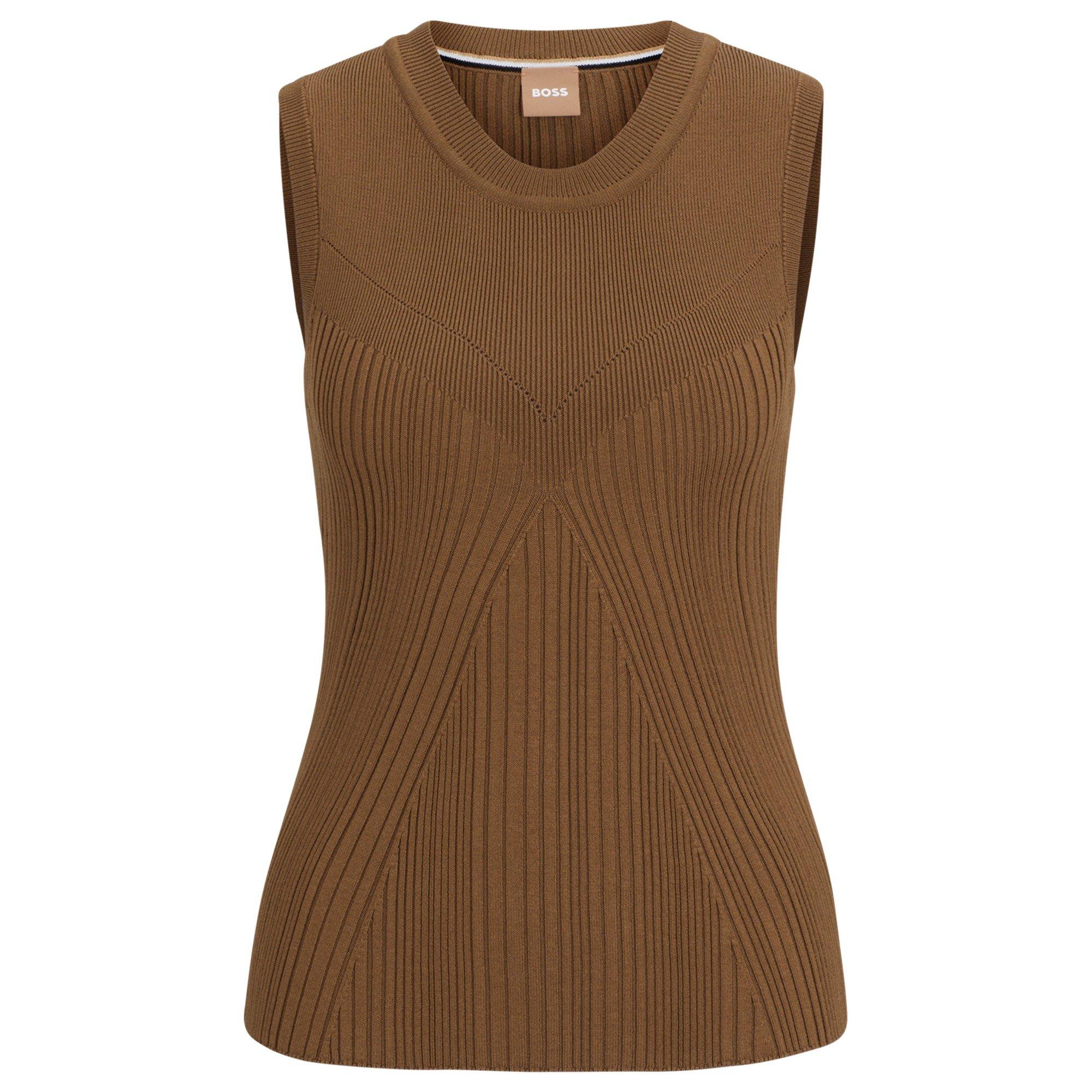 Open Brown 249 - Boss - Women's Felishia Luxurious Viscose Blend Top - 6