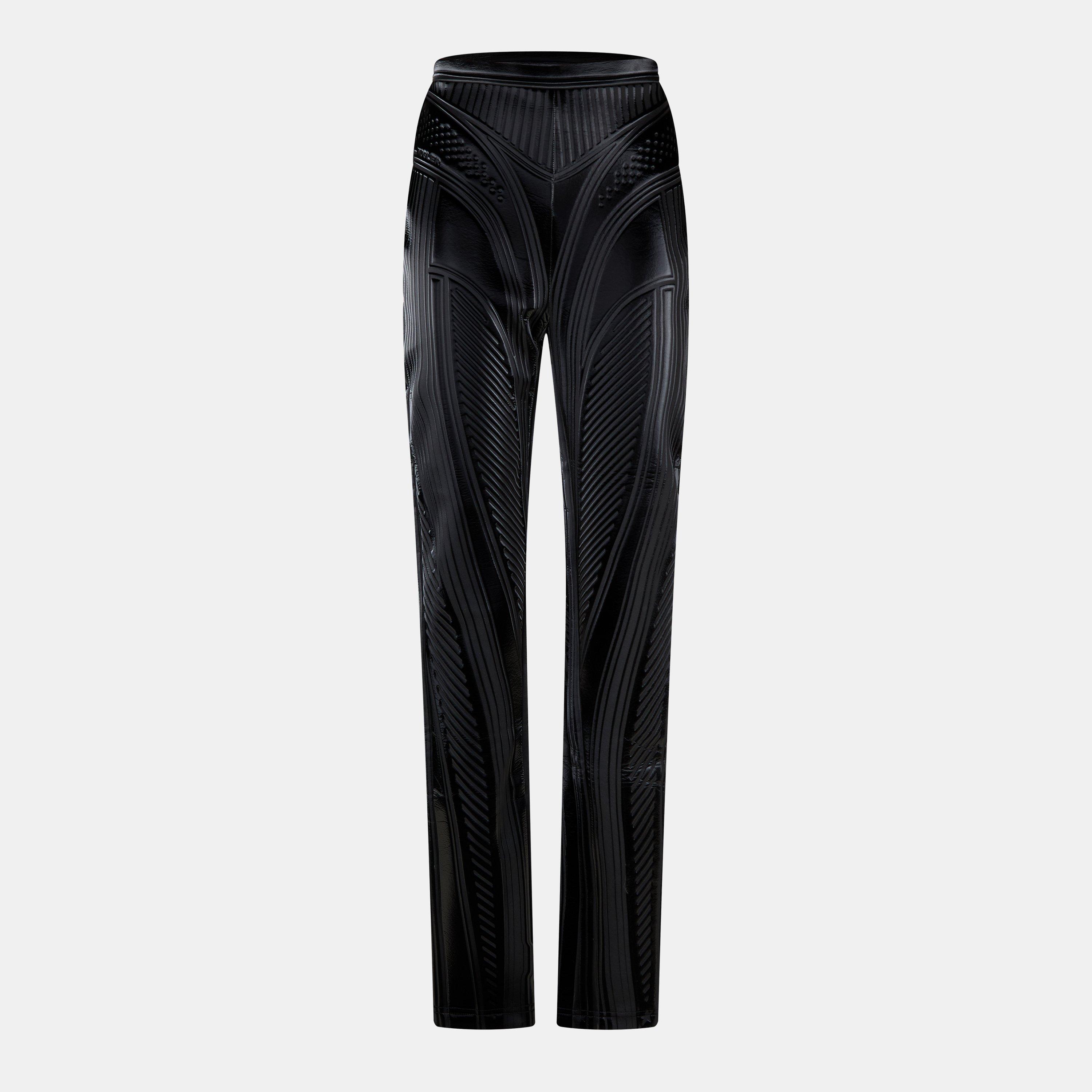 Black - Mugler - Women's Embossed Leggings - 1