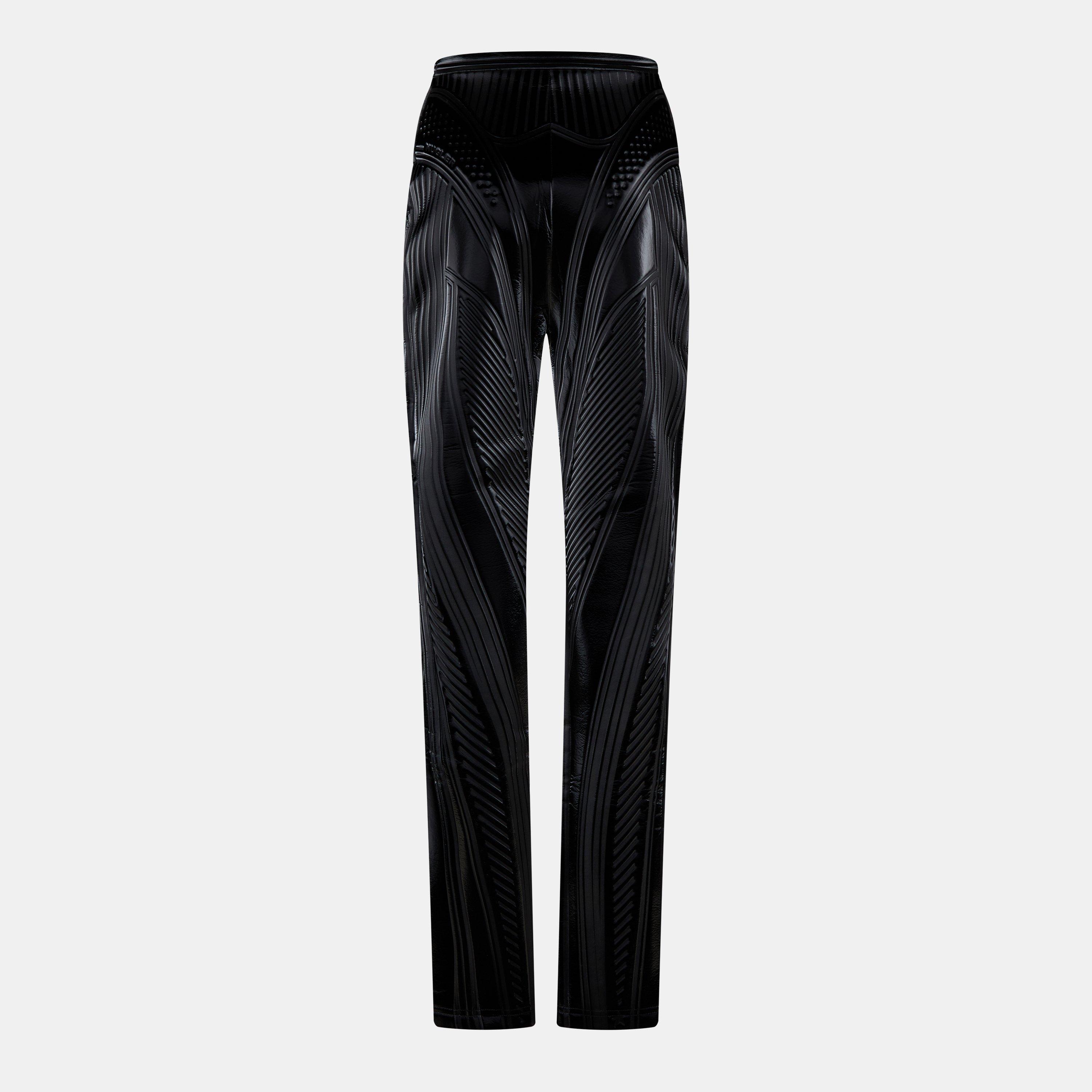 Black - Mugler - Women's Embossed Leggings - 2