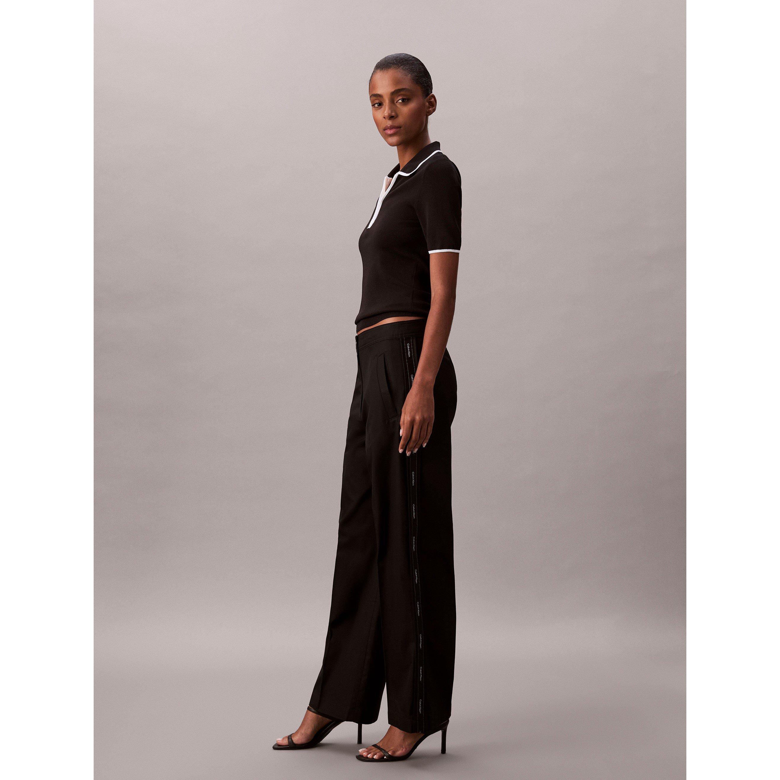 Black - Calvin Klein Jeans - Women's Wide Leg Trousers - 4