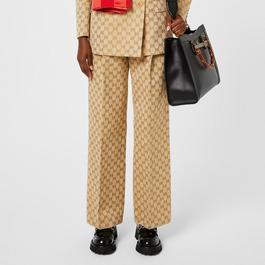 Gucci Gg Linen Cotton Jacquard Trouser