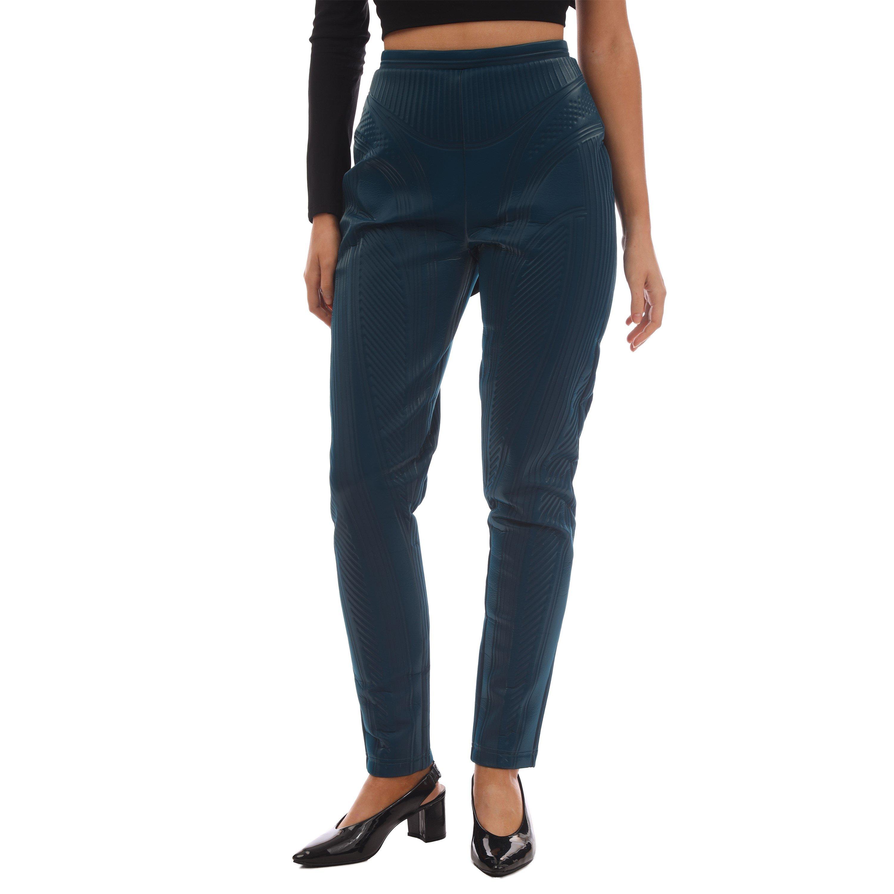 Blue - Mugler - Women's Embossed Leggings - 1